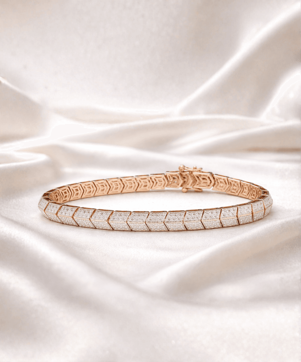 Rose Gold Chevron Bracelet thumbnail 4