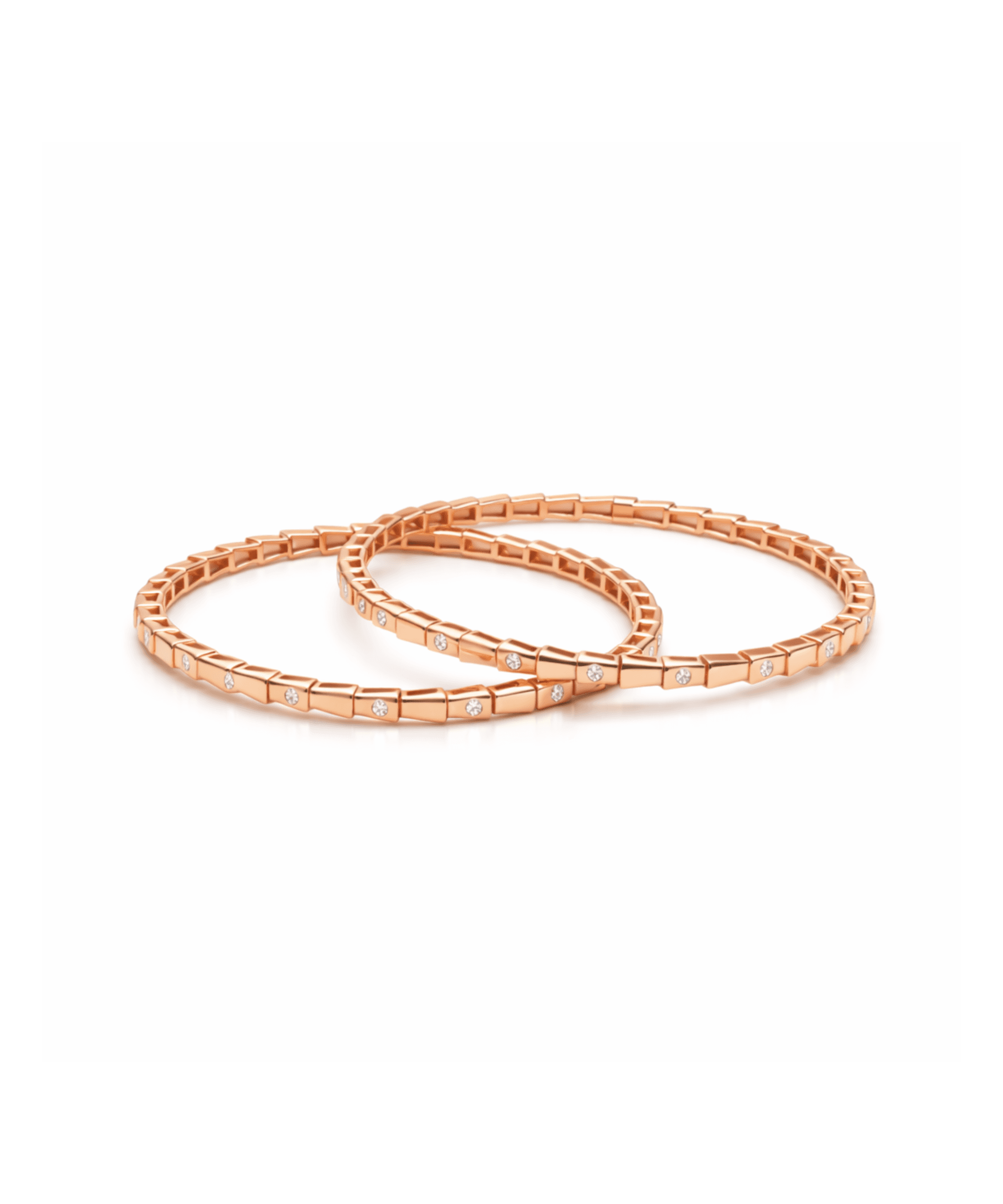 Slim Gold Stone Bangles Set alternate view