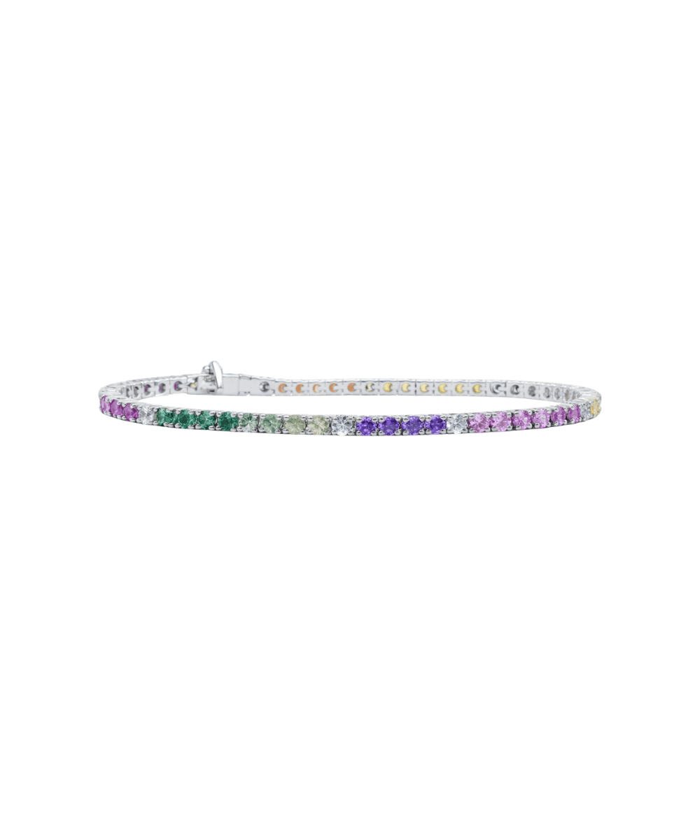Pastel Rainbow Round Tennis Bracelet