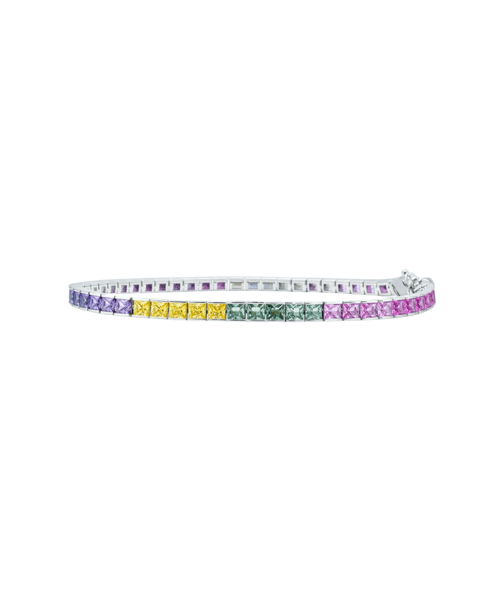 Pastel Rainbow Stone Tennis Bracelet