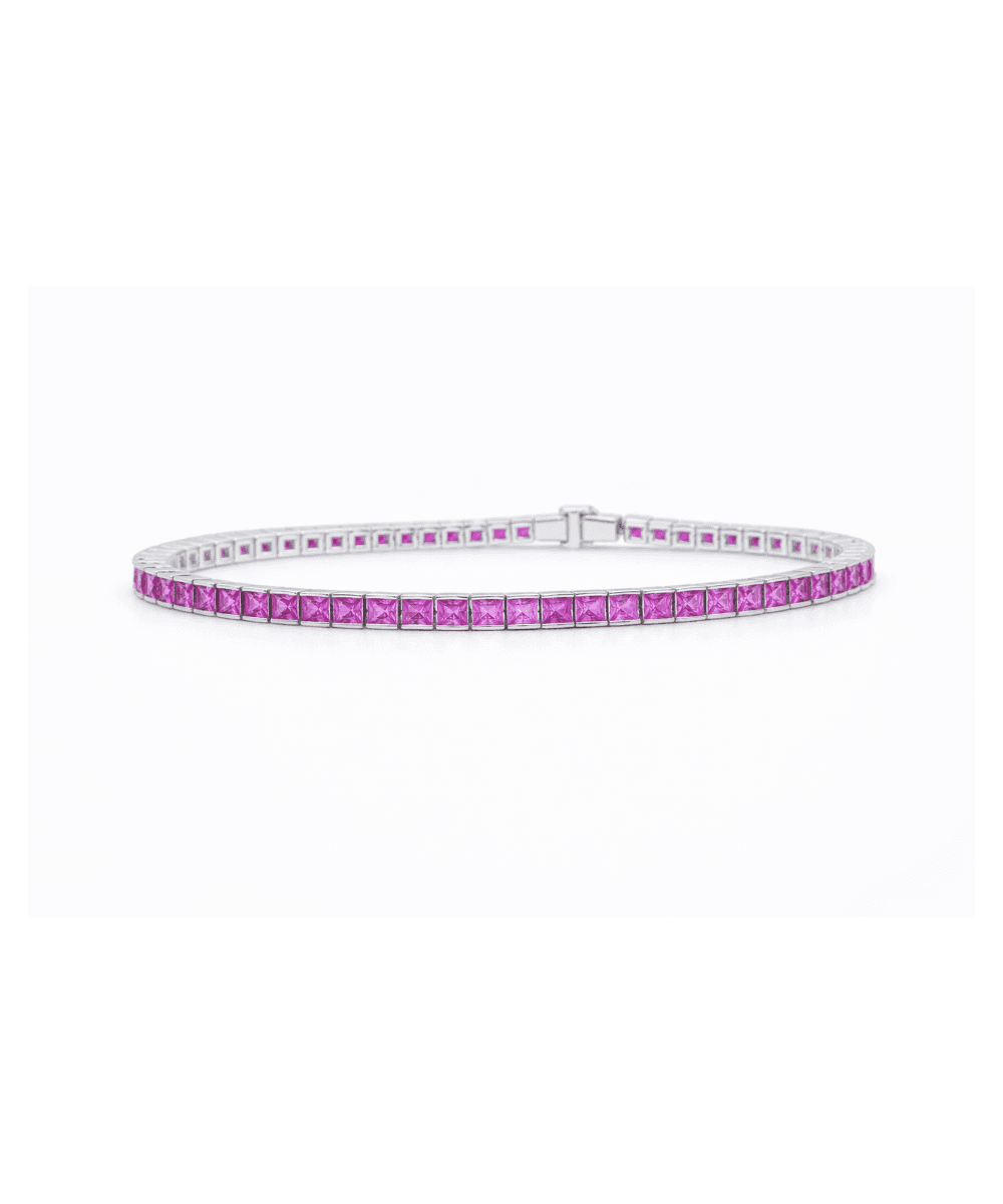 Pink Diamond Princess Cut Bracelet