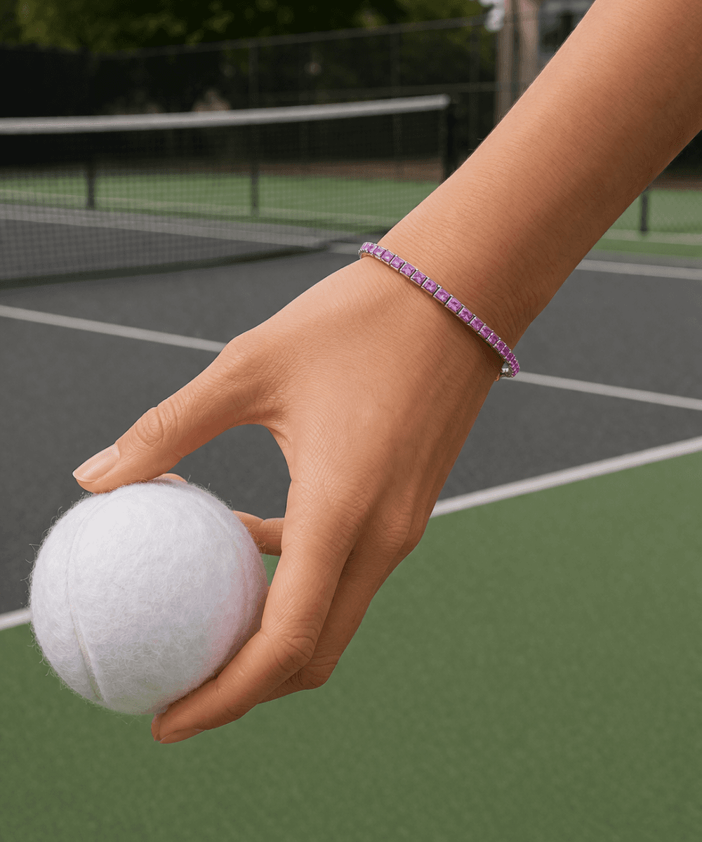 Pink Diamond Princess Cut Bracelet thumbnail 2