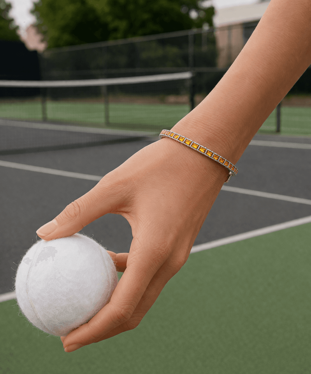 Princess Cut Orange Diamond Bracelet thumbnail 2