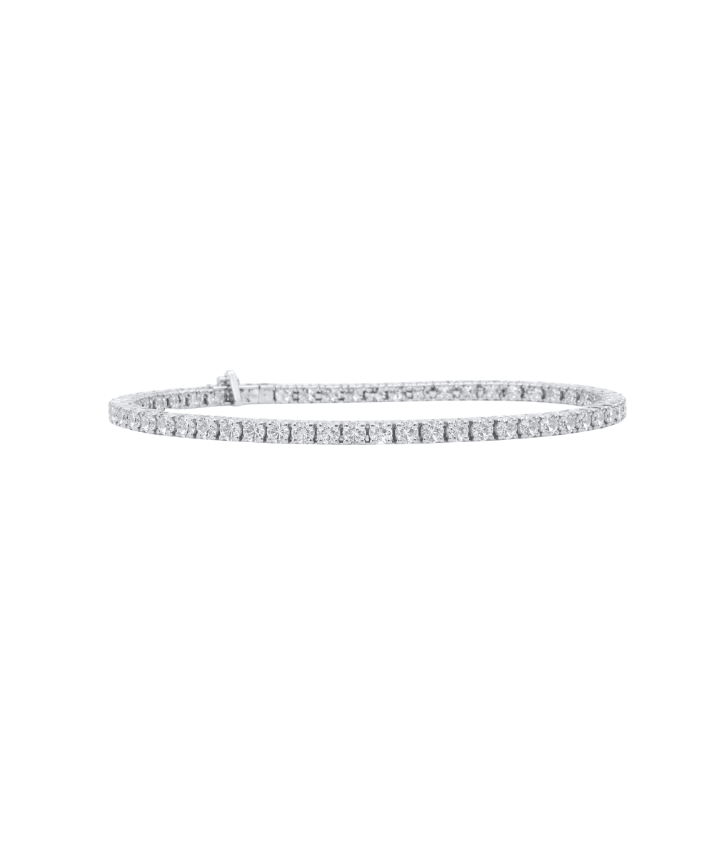 Round Cut White Stone Bracelet