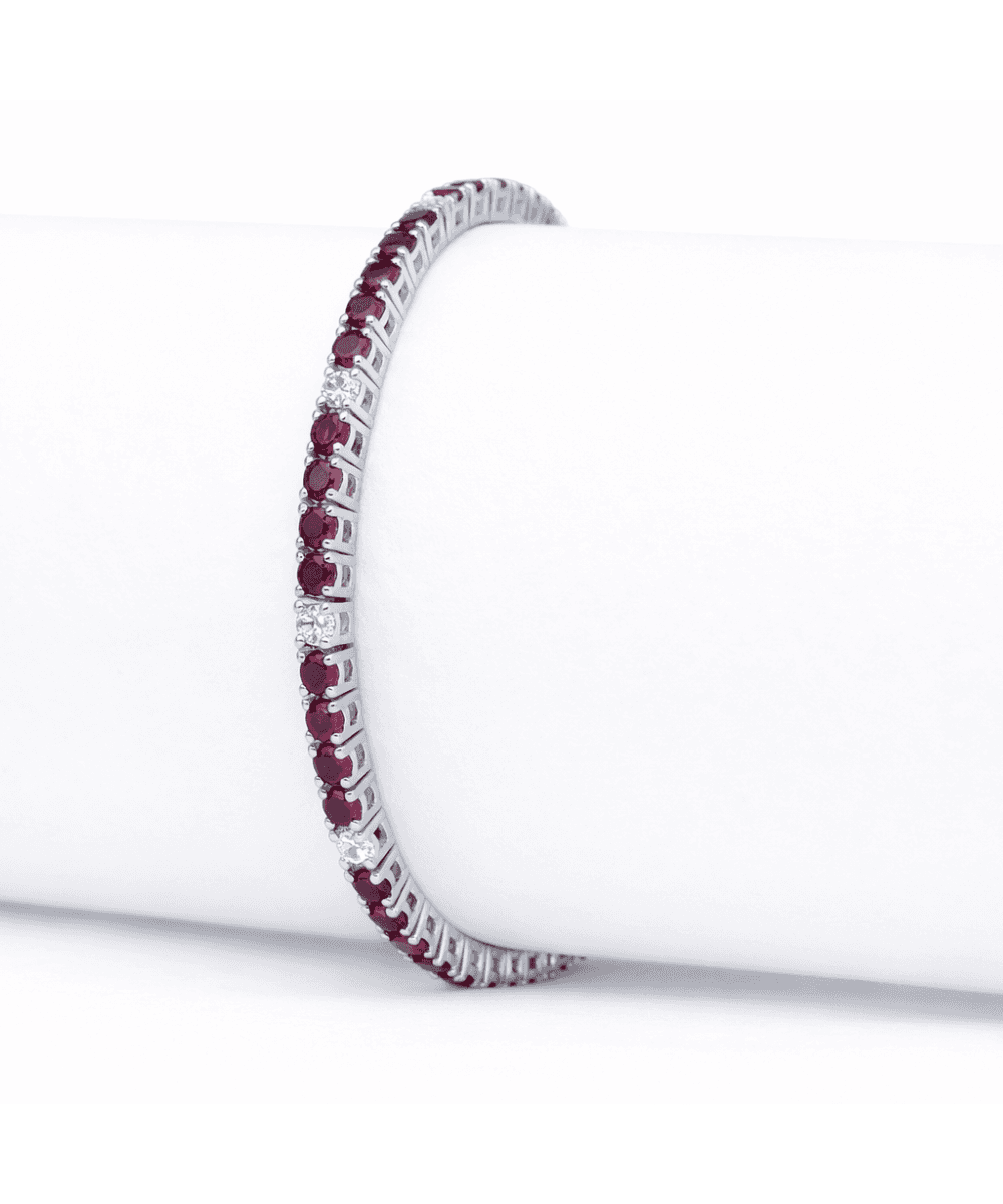 Ruby Red and White Tennis Bracelet thumbnail 2