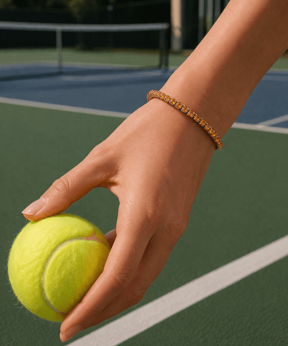 Yellow Round Cut Diamond Tennis Bracelet thumbnail 2