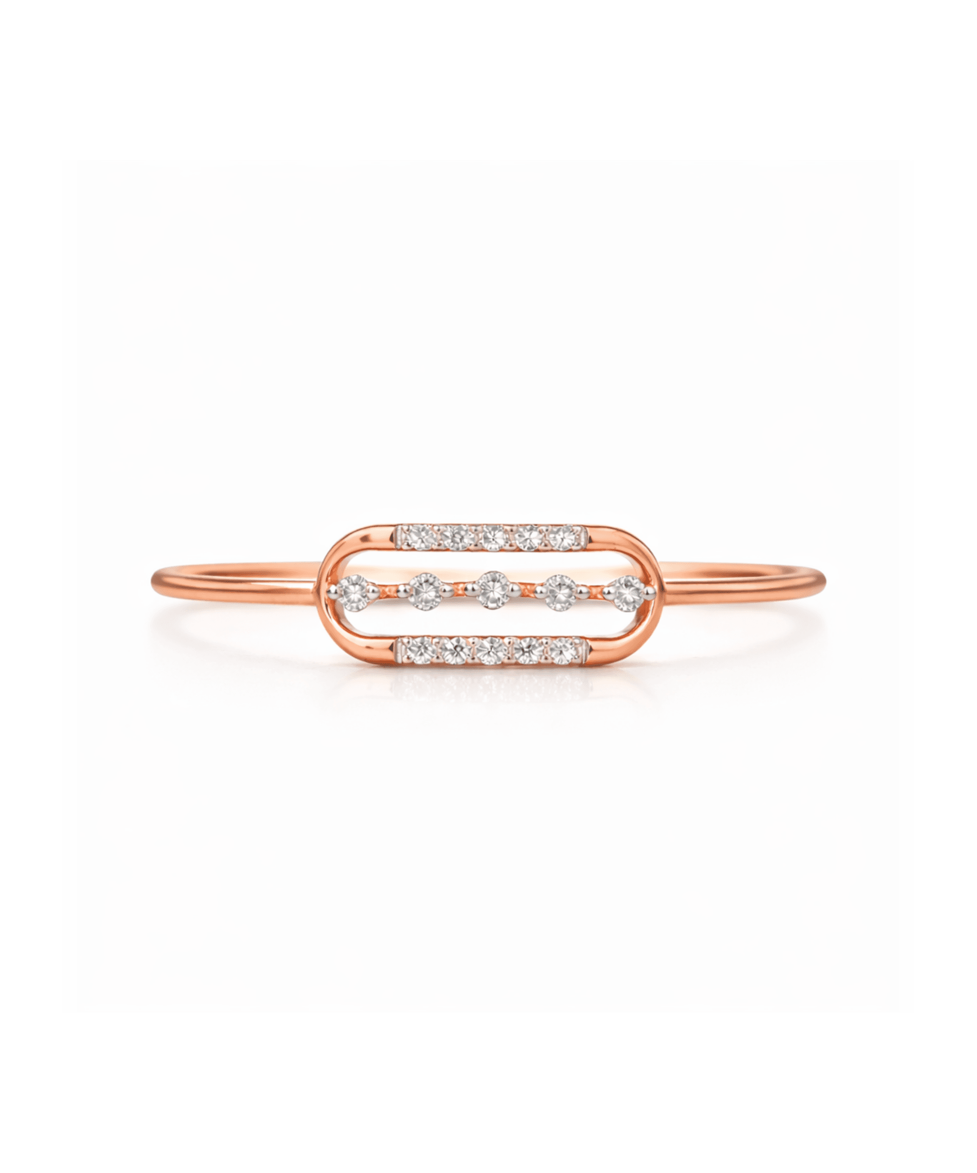 Golden Linear Frame Ring alternate view
