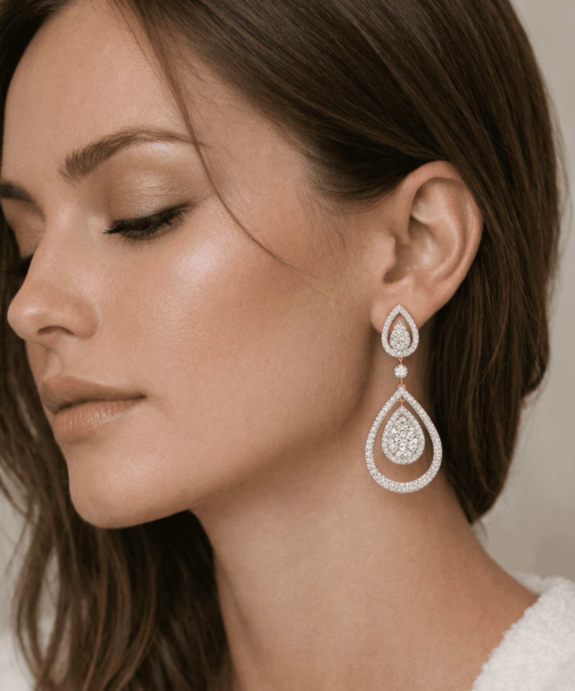 Double Teardrop Drop Earrings thumbnail 2