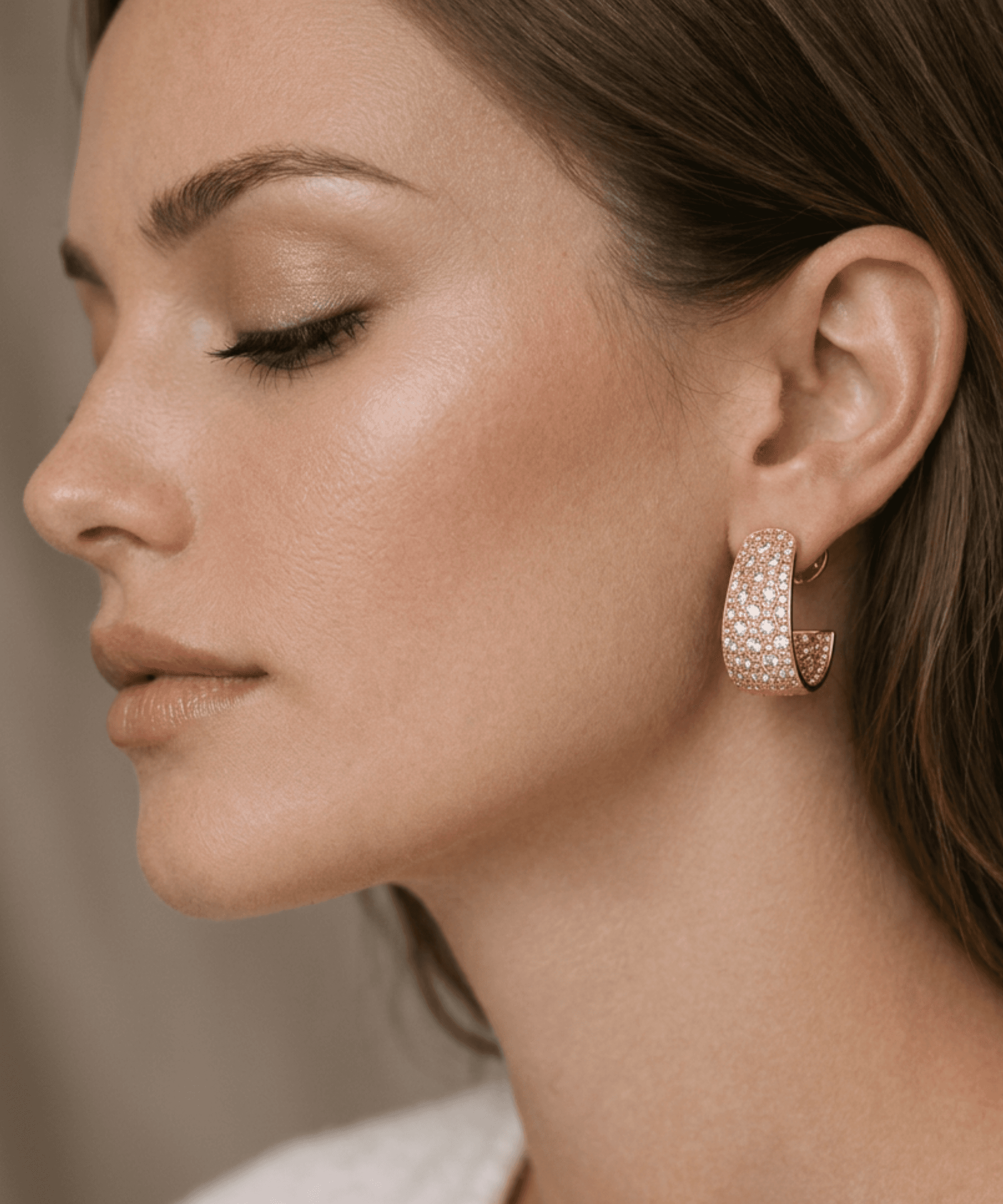 Pave Hoop Earrings thumbnail 2