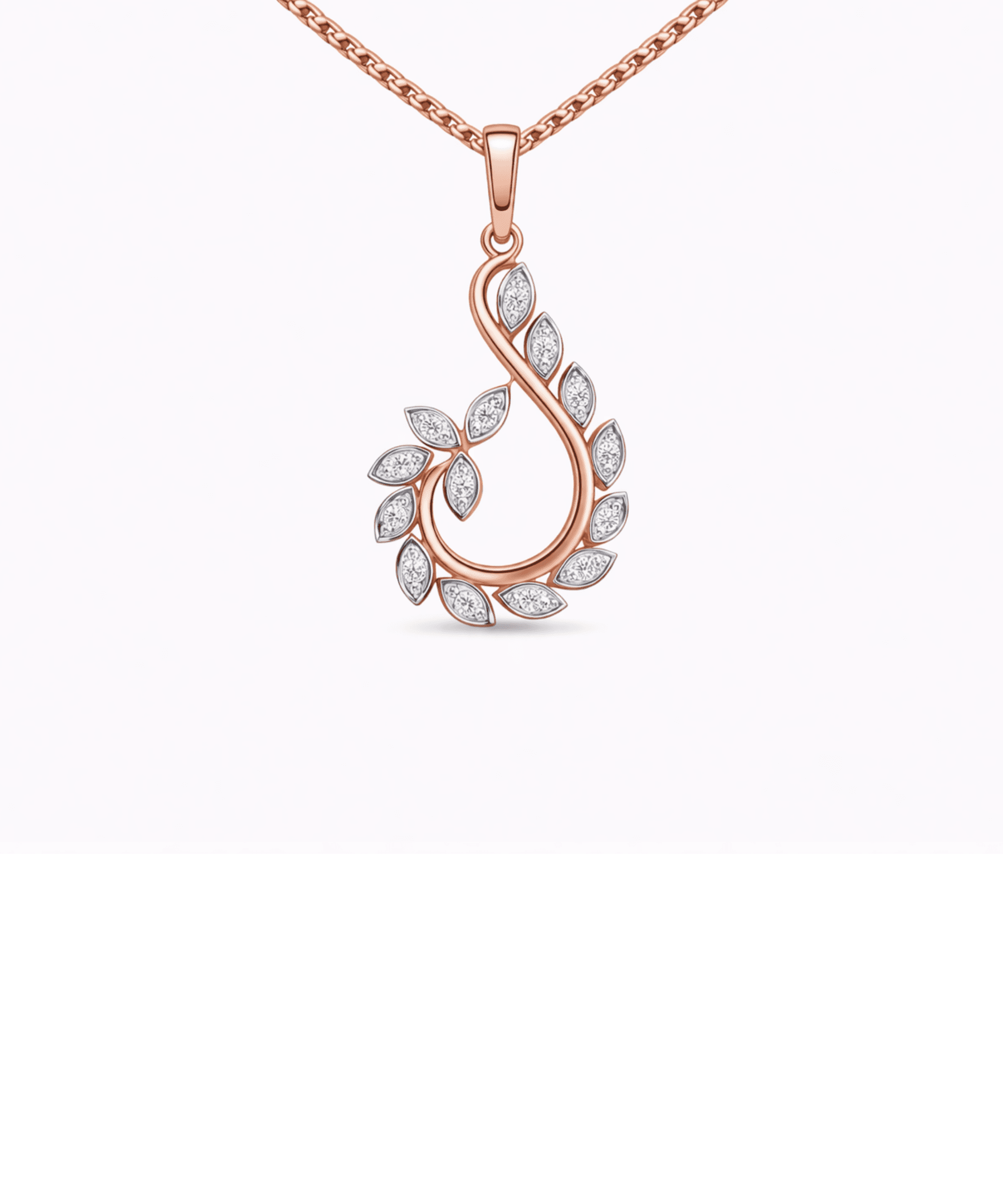 Twisted Leaf Vine Pendant Necklace