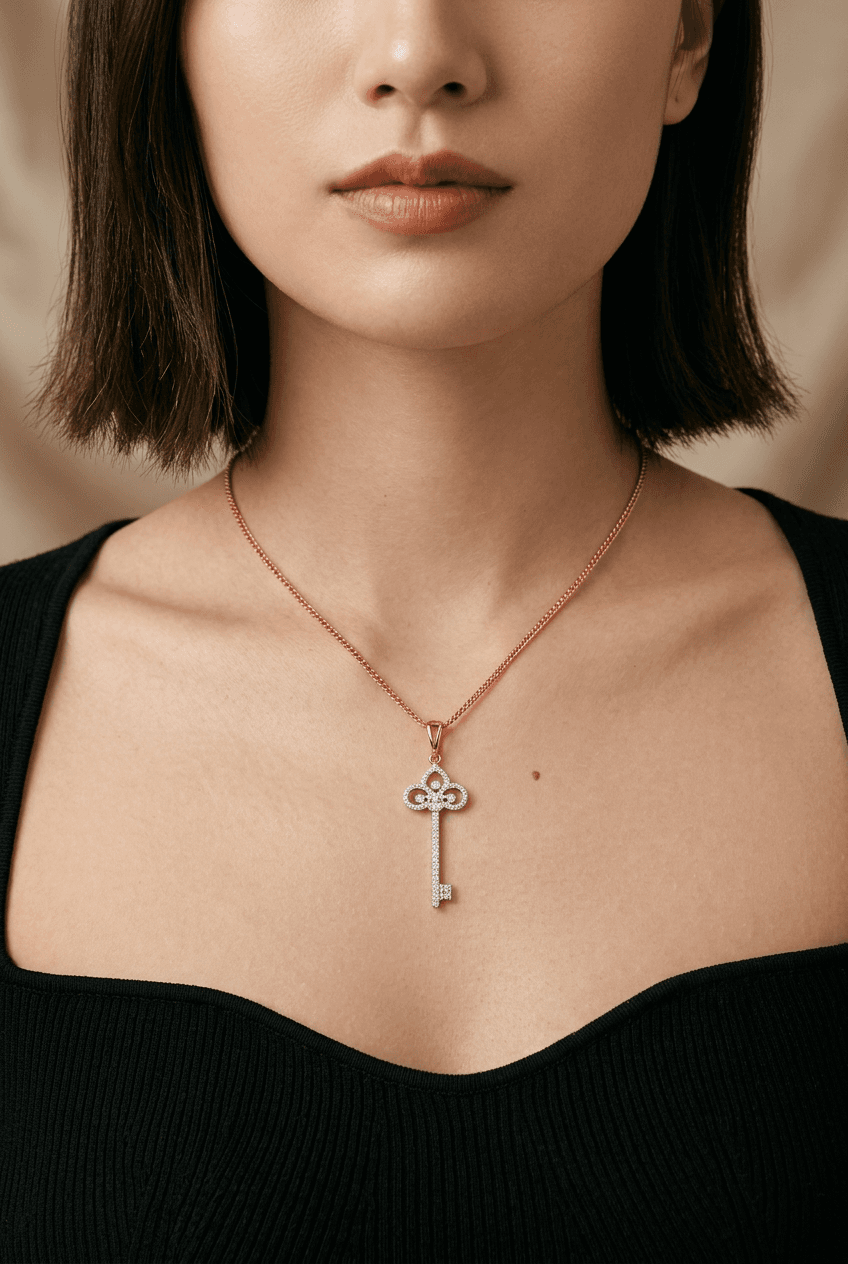 Vintage Key Pendant Necklace thumbnail 2