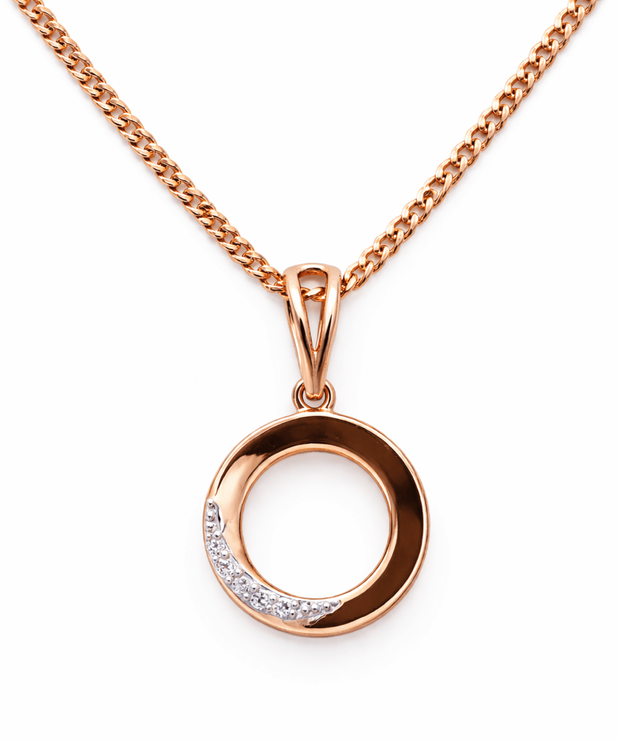 Circular Zircon Pendant Necklace