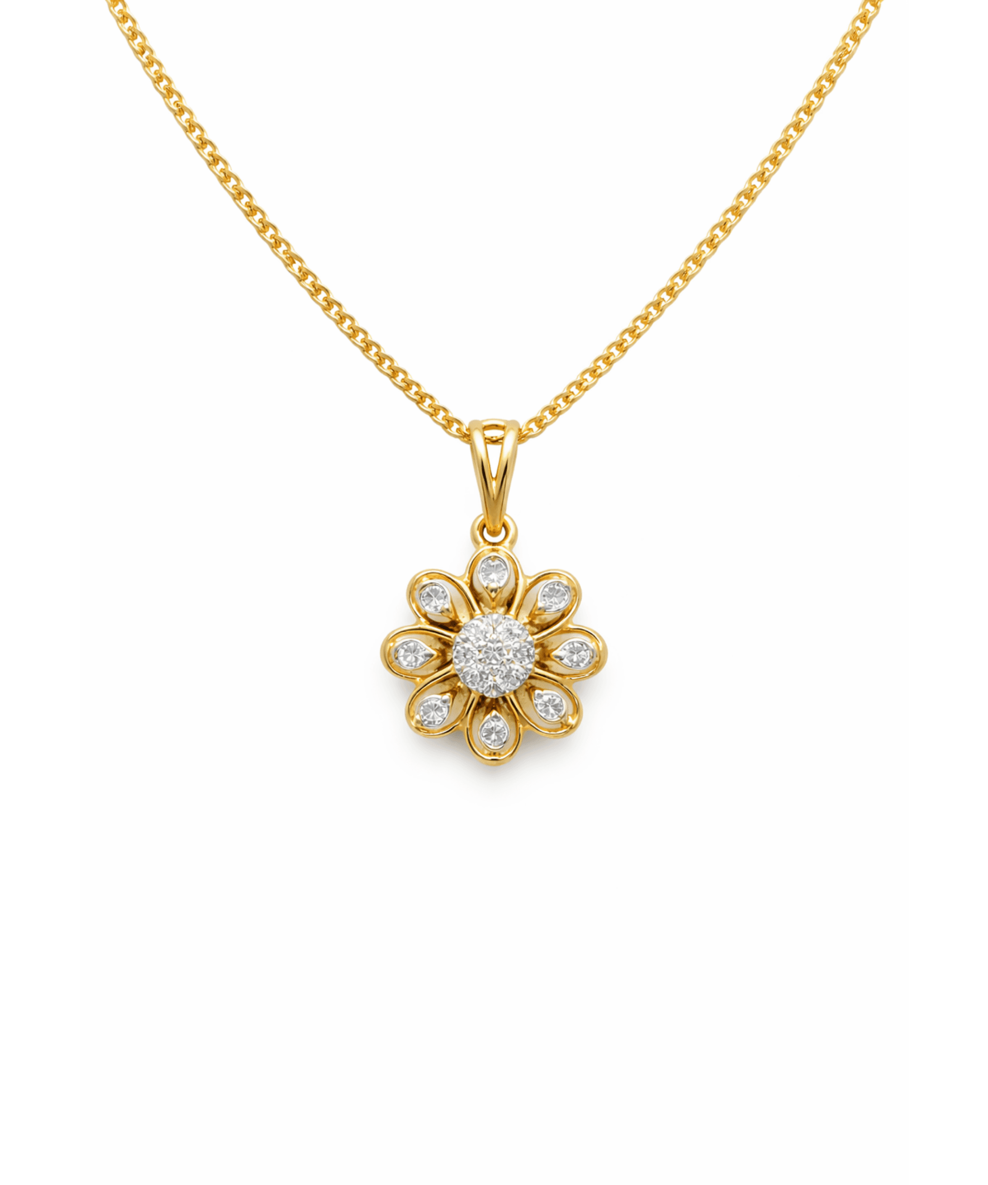 Floral Cluster Pendant Necklace