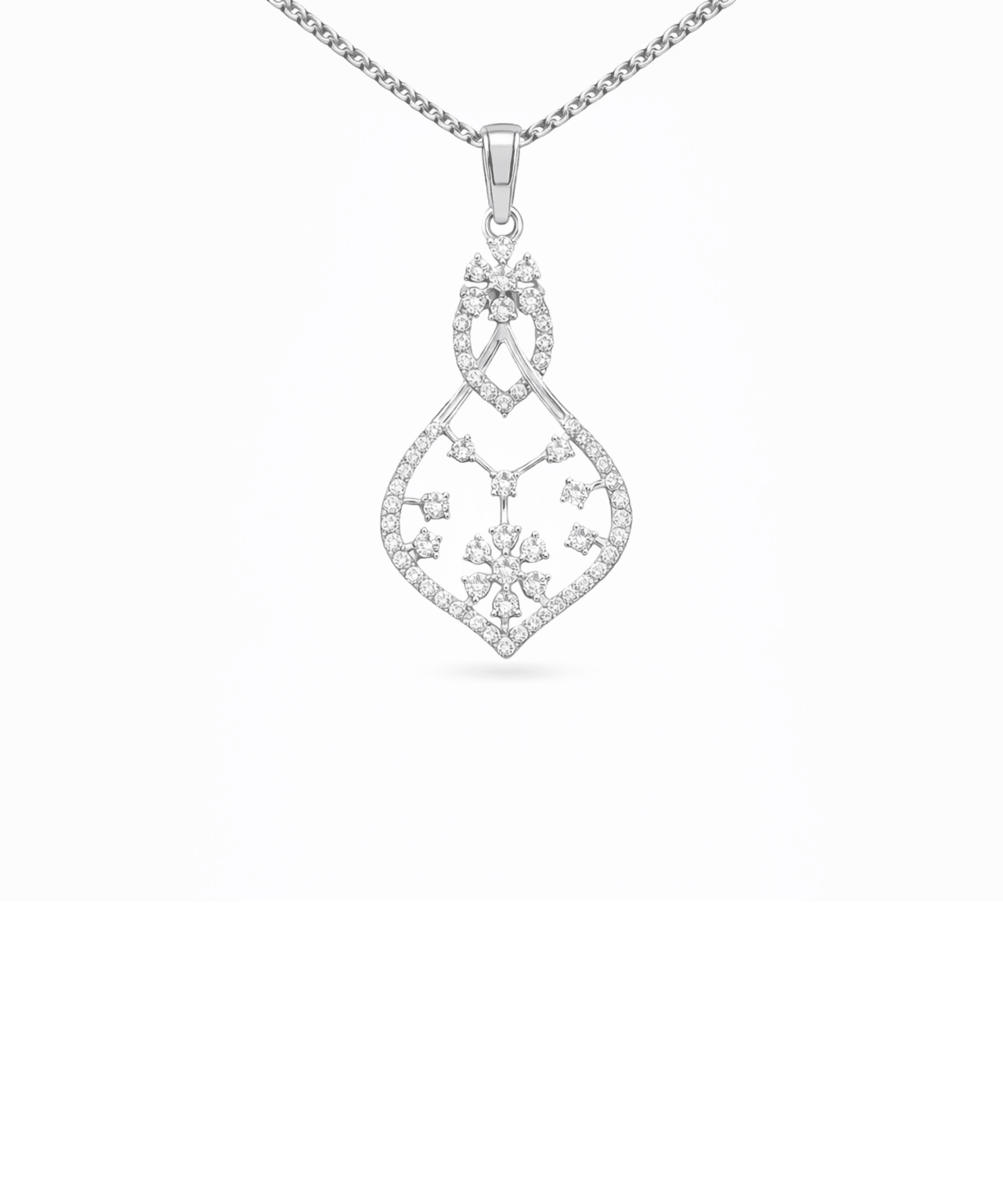 Floral Teardrop Pendant Necklace alternate view