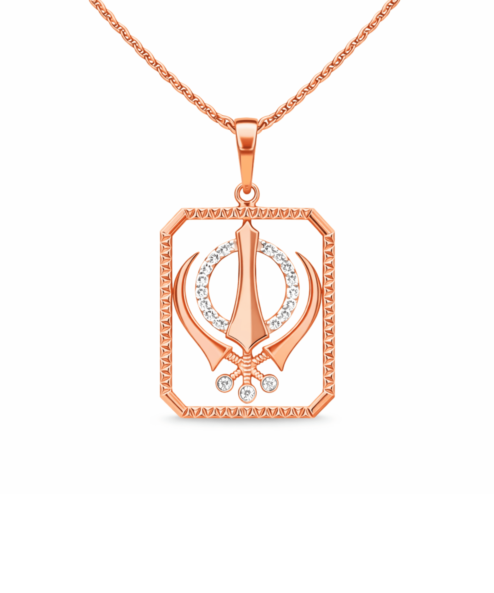 Golden Khanda Frame Pendant alternate view