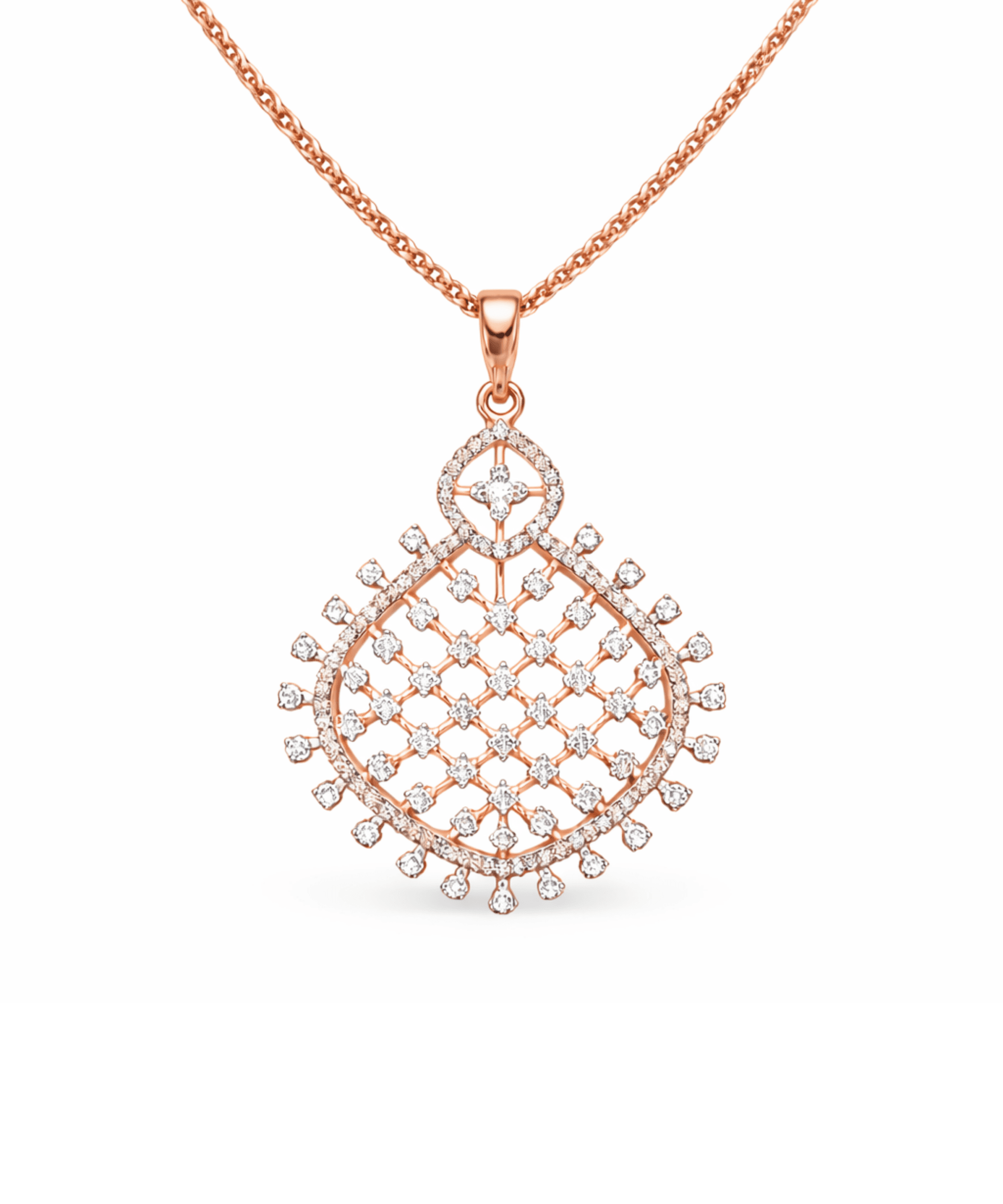 Golden Lattice Drop Pendant alternate view