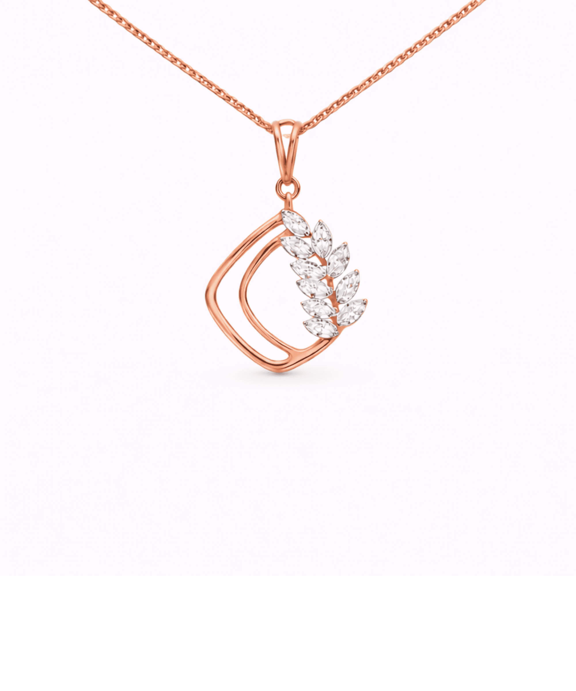 Golden Leaf Frame Pendant alternate view