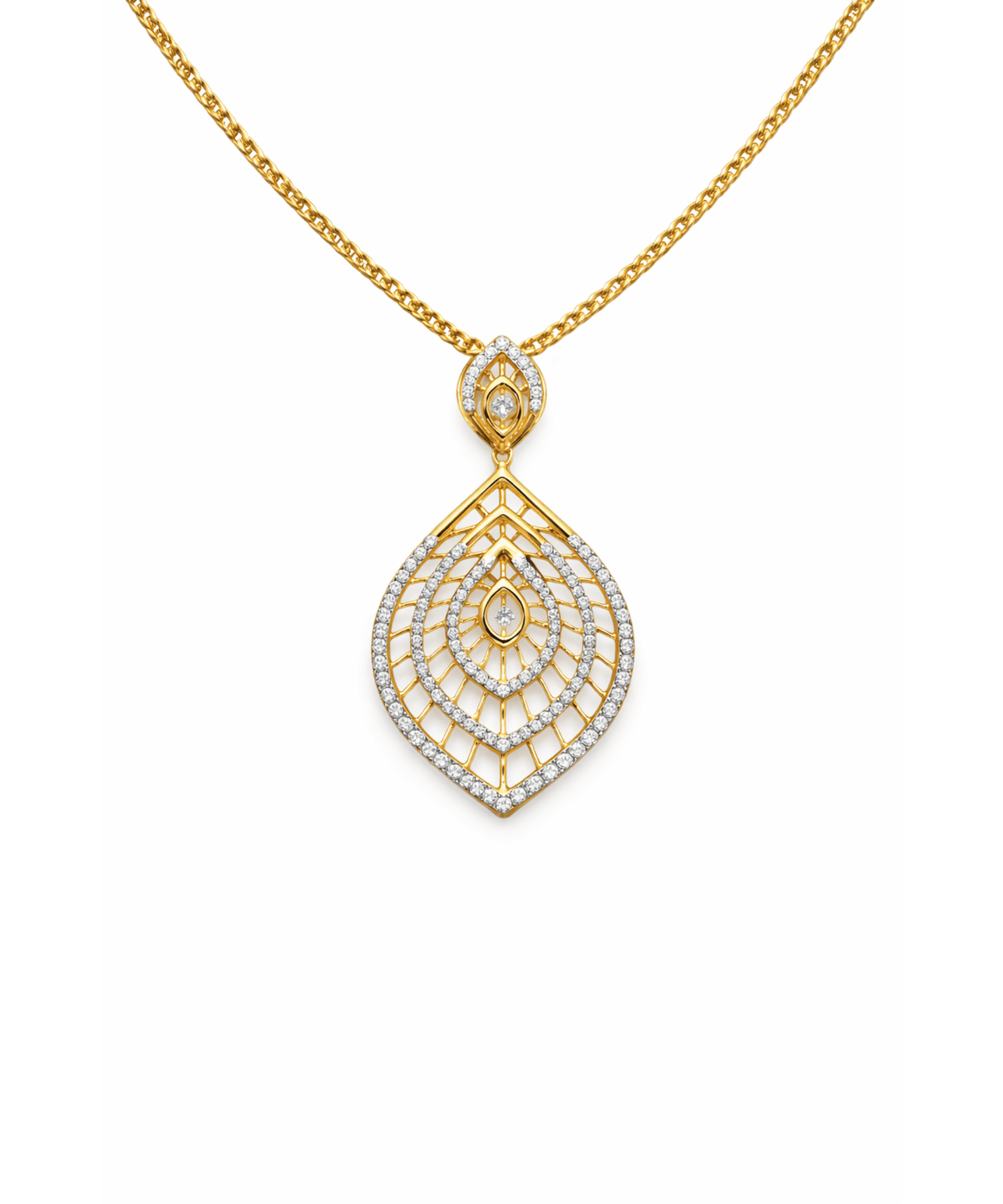 Layered Teardrop Pendant Necklace