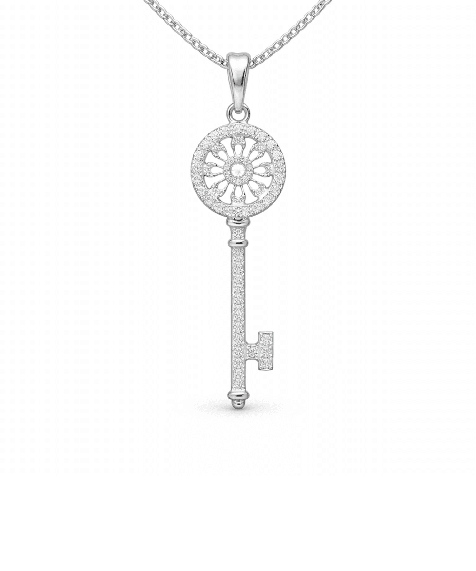 Rose Gold Floral Key Pendant alternate view