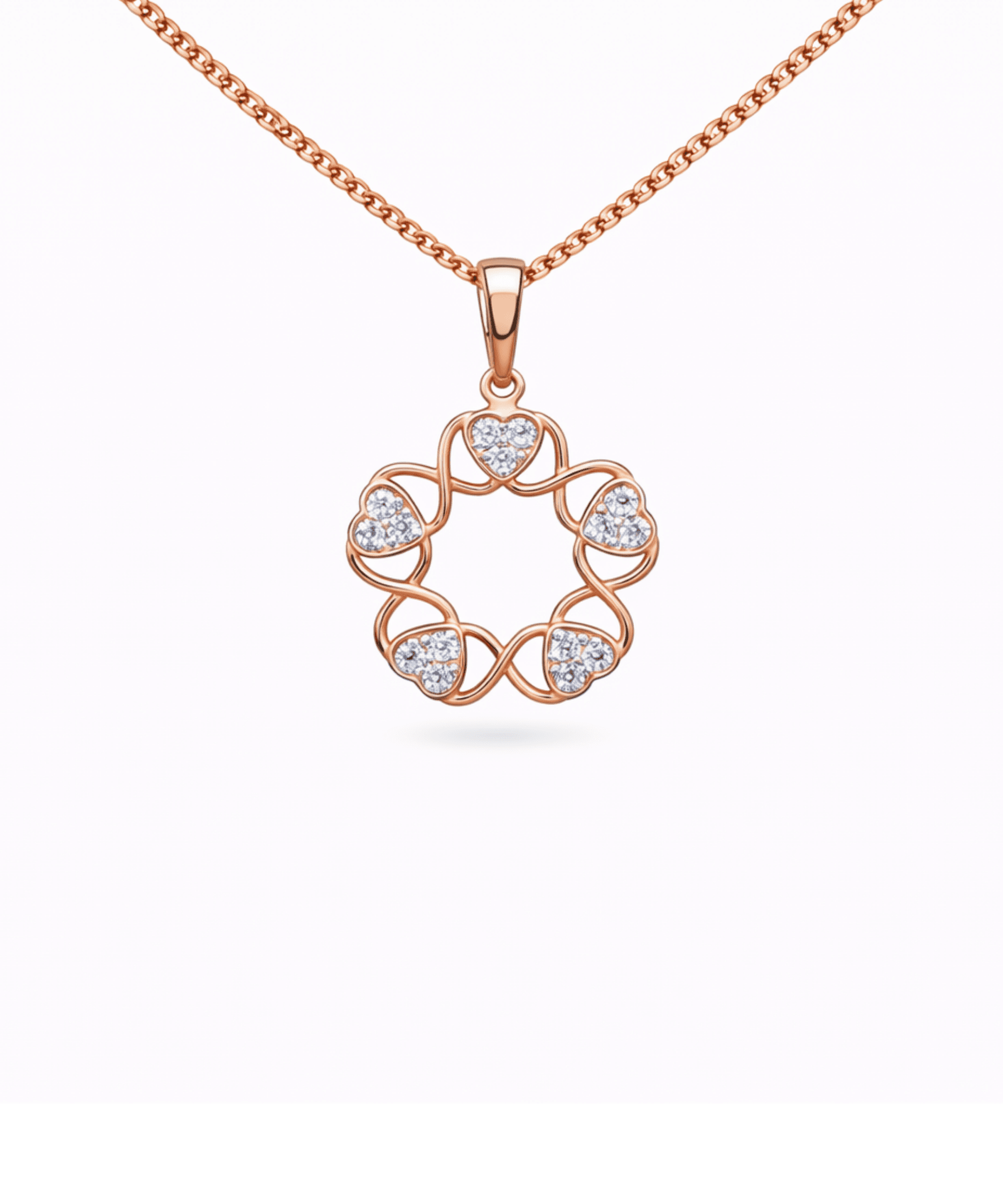 Rose Gold Heart Bloom Pendant