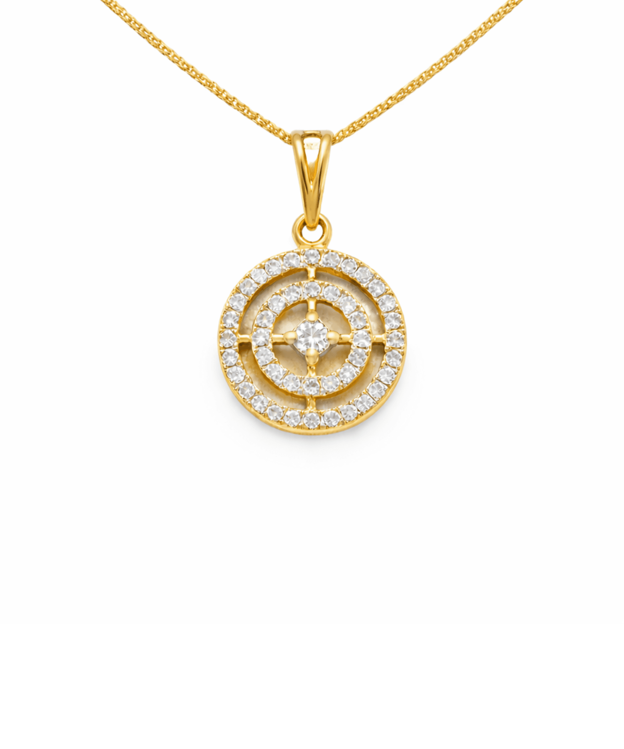 Silver Halo Circle Pendant alternate view