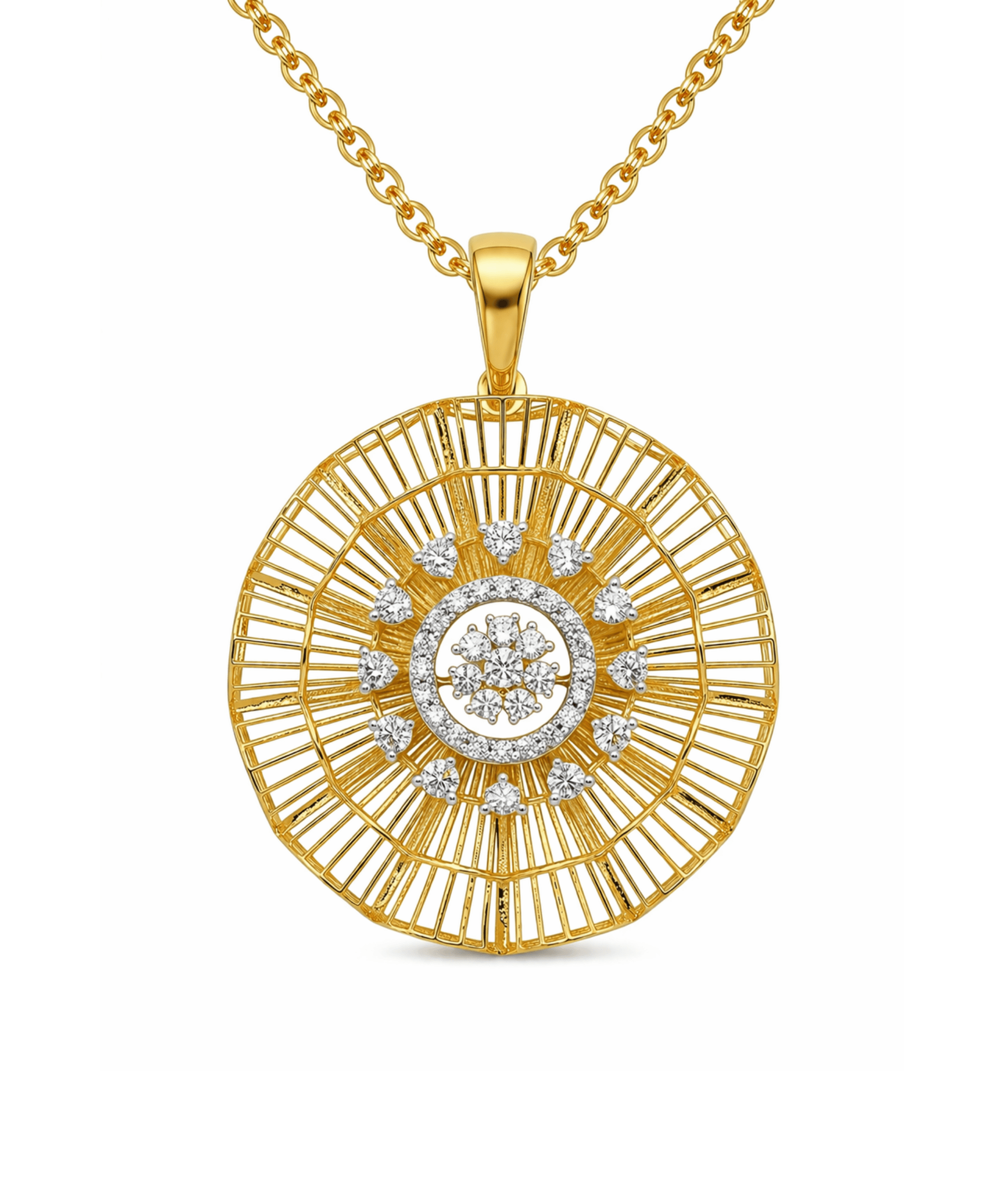 Sunburst Floral Pendant Necklace
