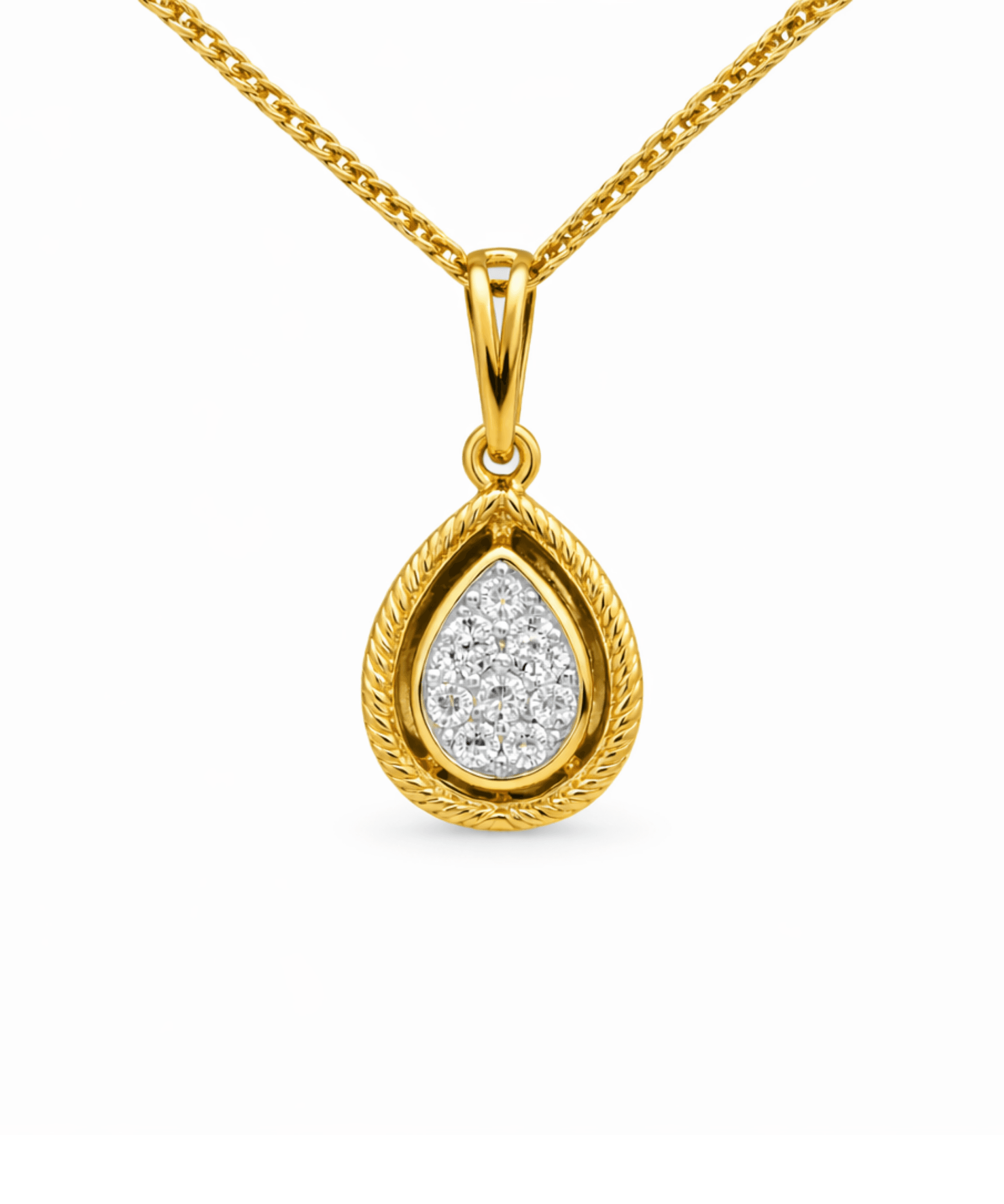 Teardrop Cluster Pendant Necklace