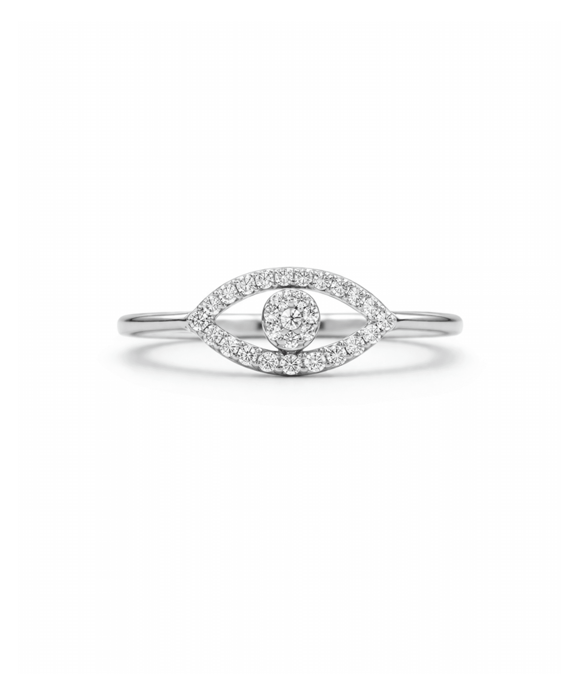 Golden Evil Eye Halo Ring alternate view