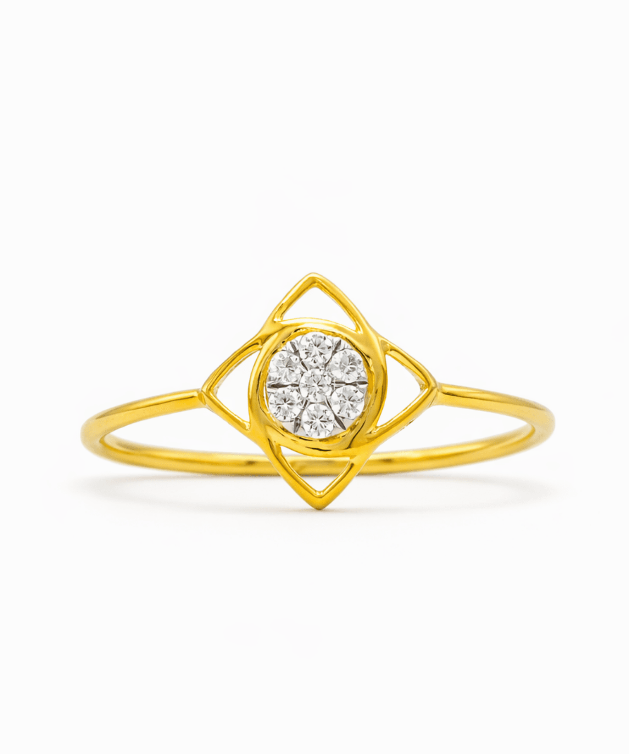 Golden Halo Frame Diamond Ring