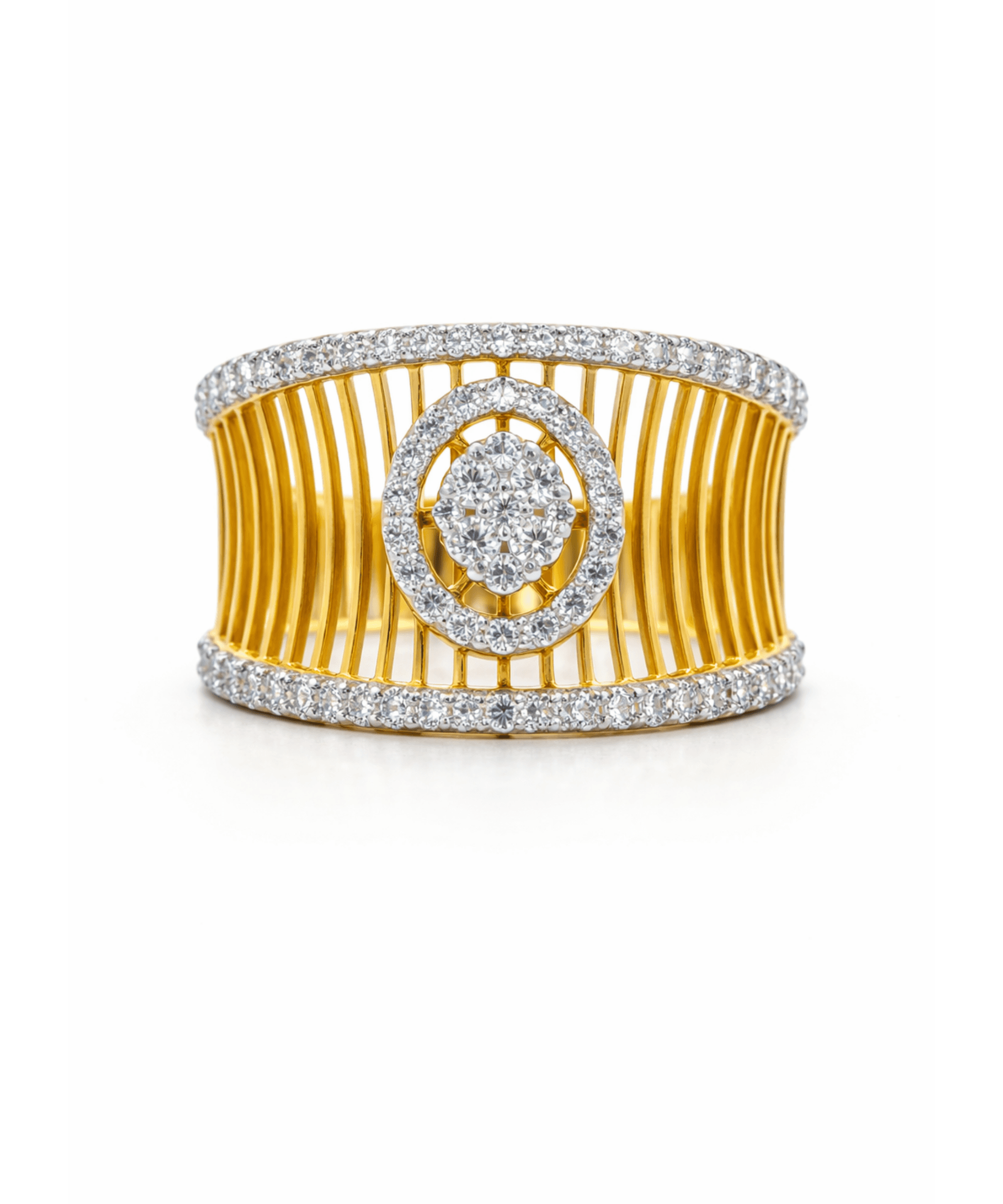 Golden Regal Halo Cuff Ring
