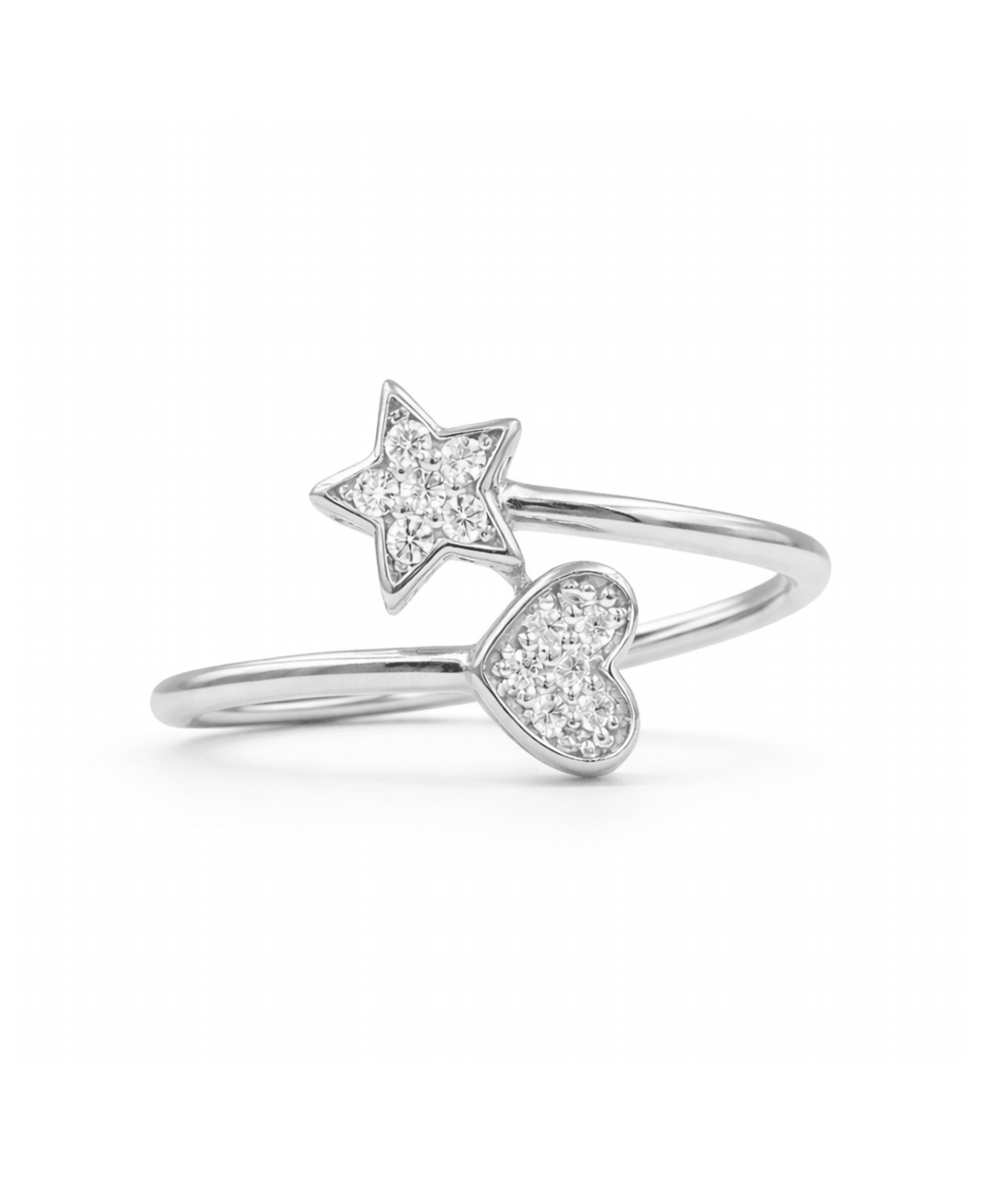 Golden Star & Heart Open Ring alternate view
