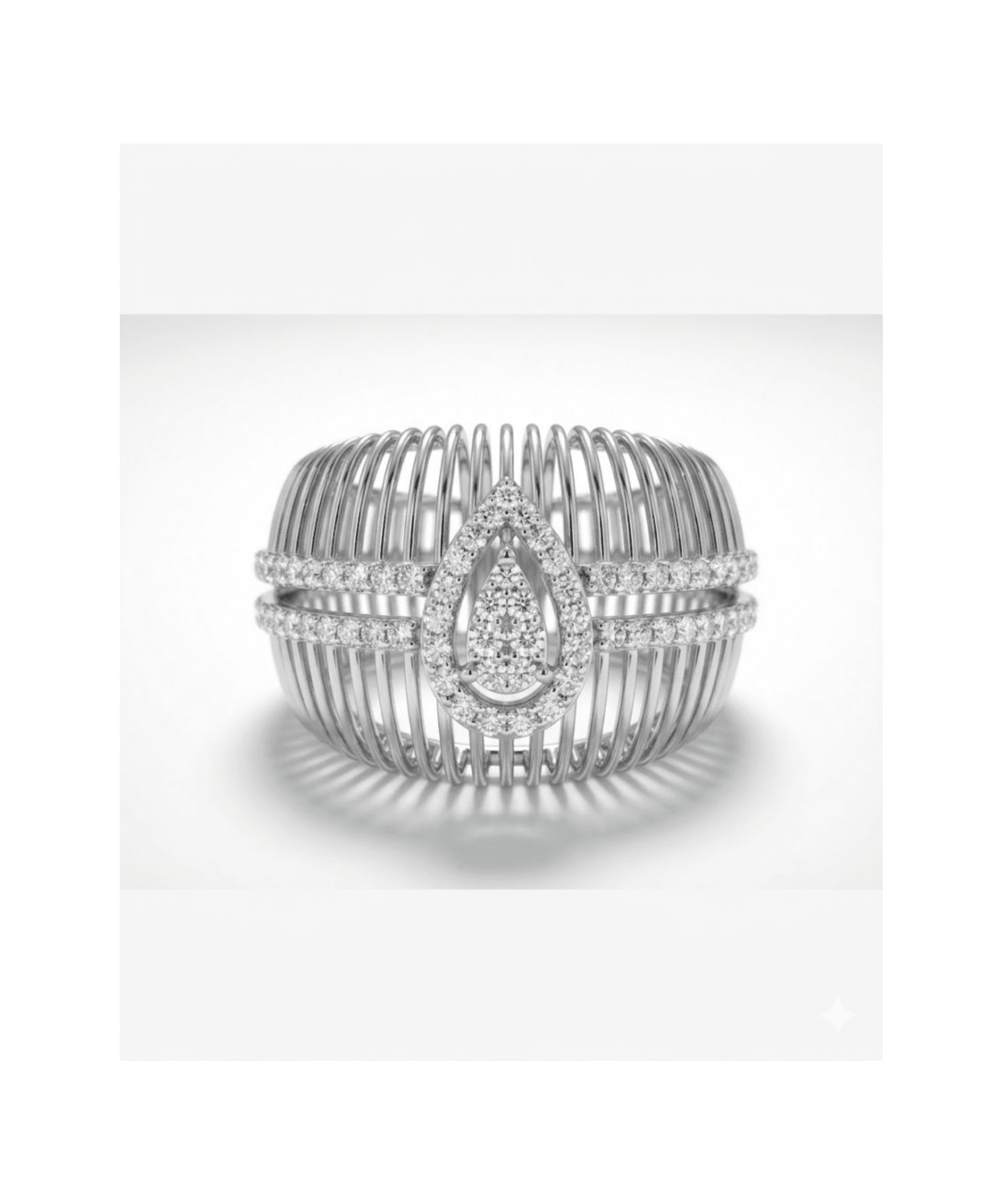 Pear Halo Wire Statement Ring alternate view