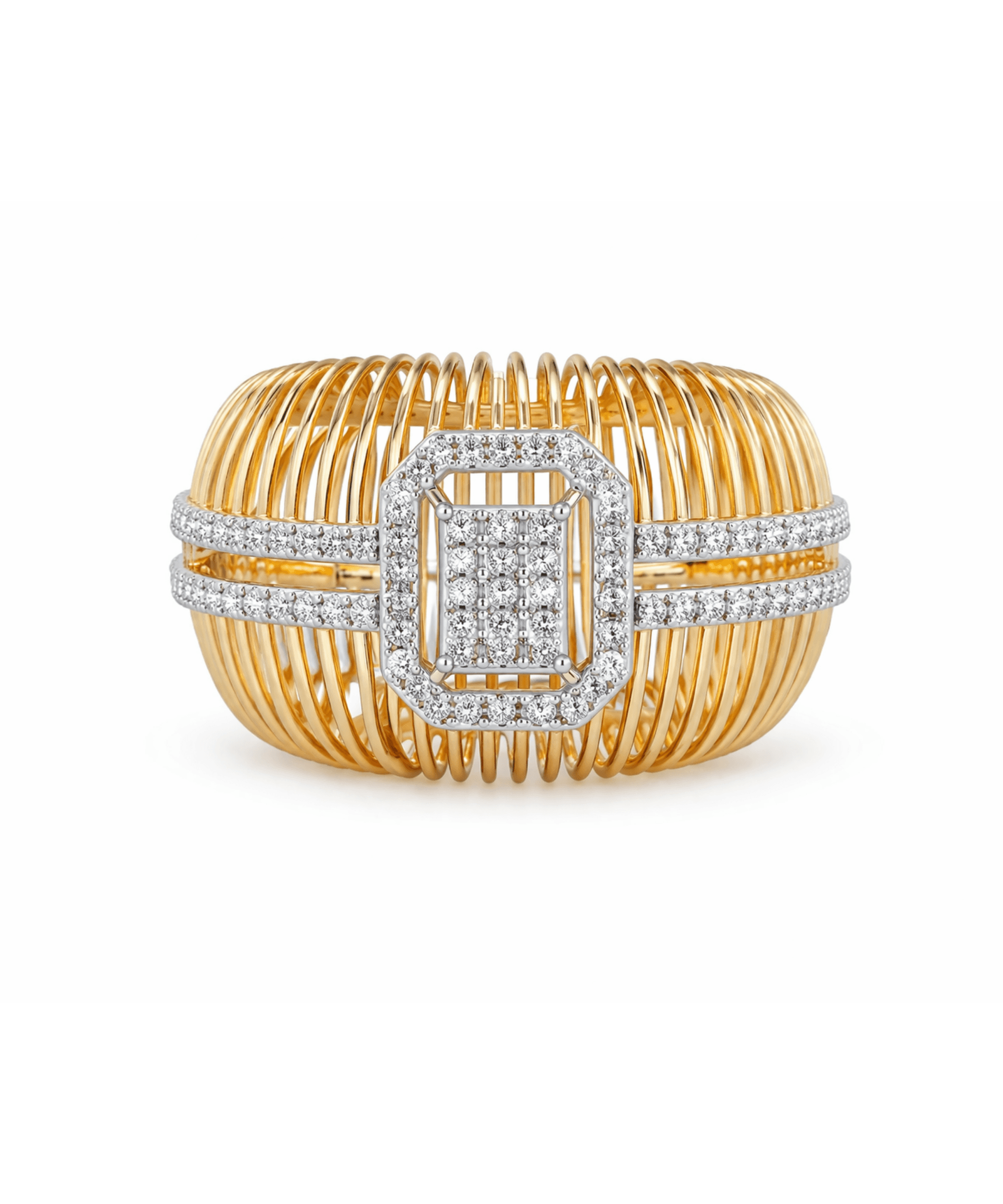 Rectangle Halo Wire Statement Ring