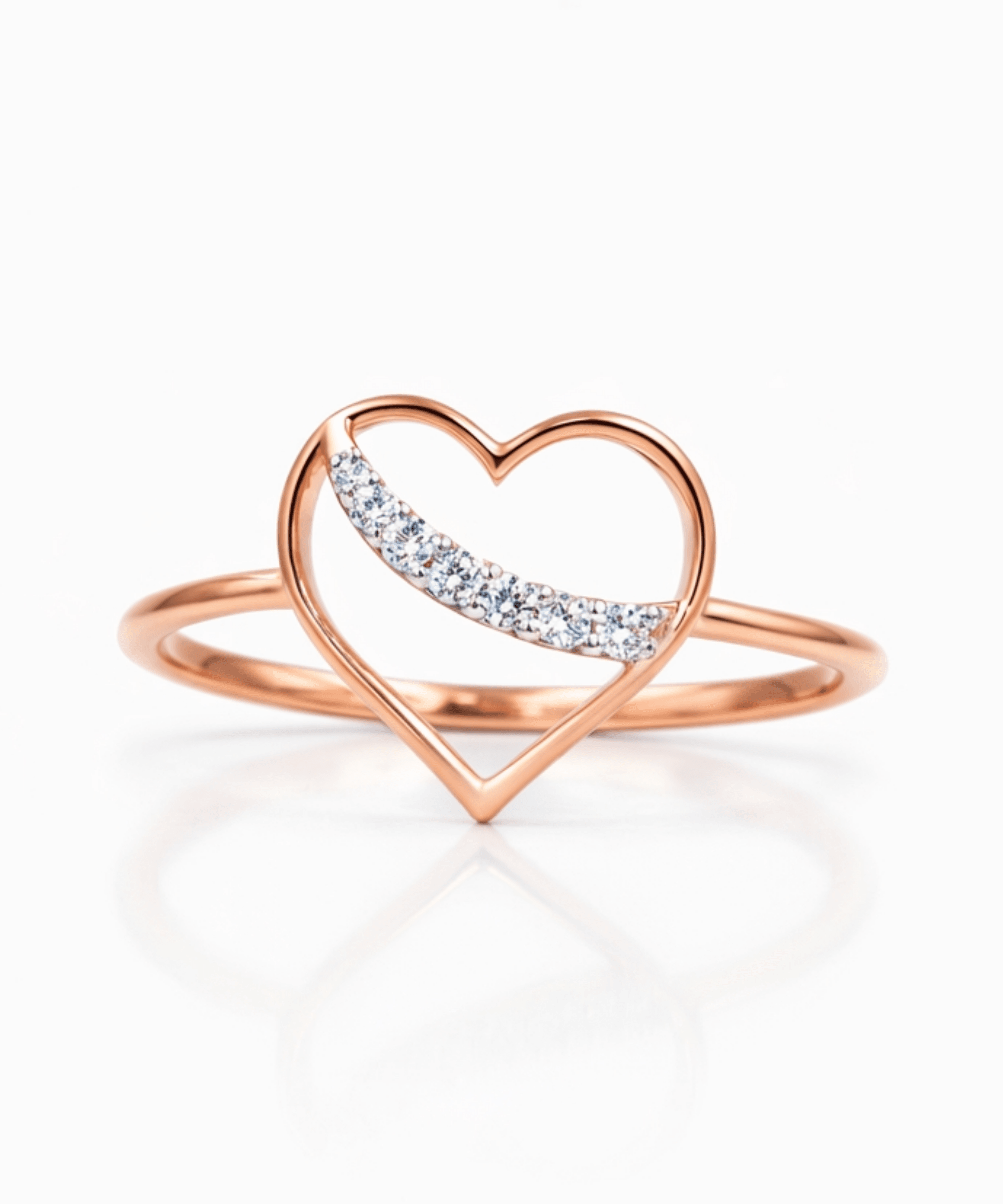 Rose Gold Heartline Ring
