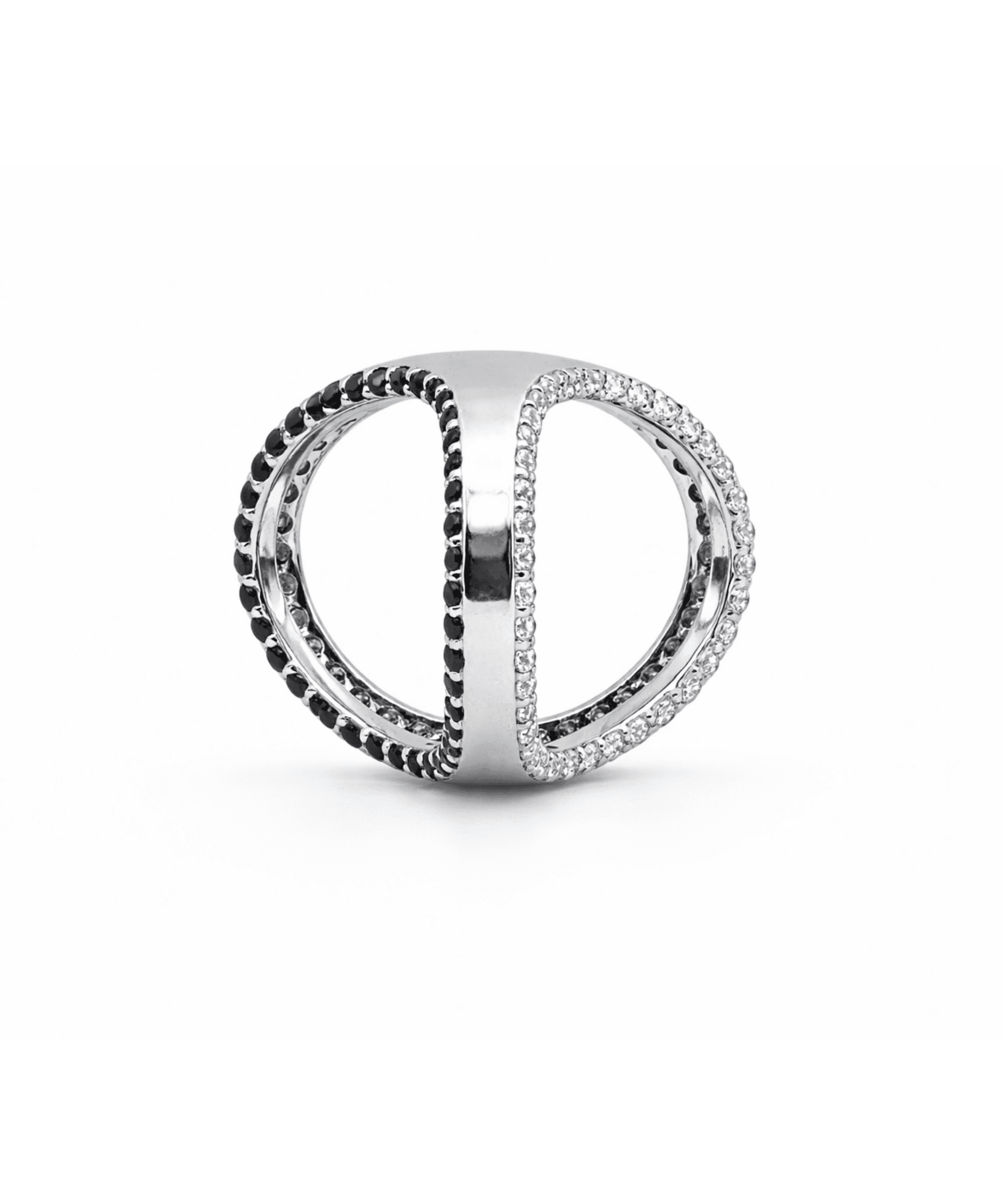 Silver Dual Halo Statement Ring
