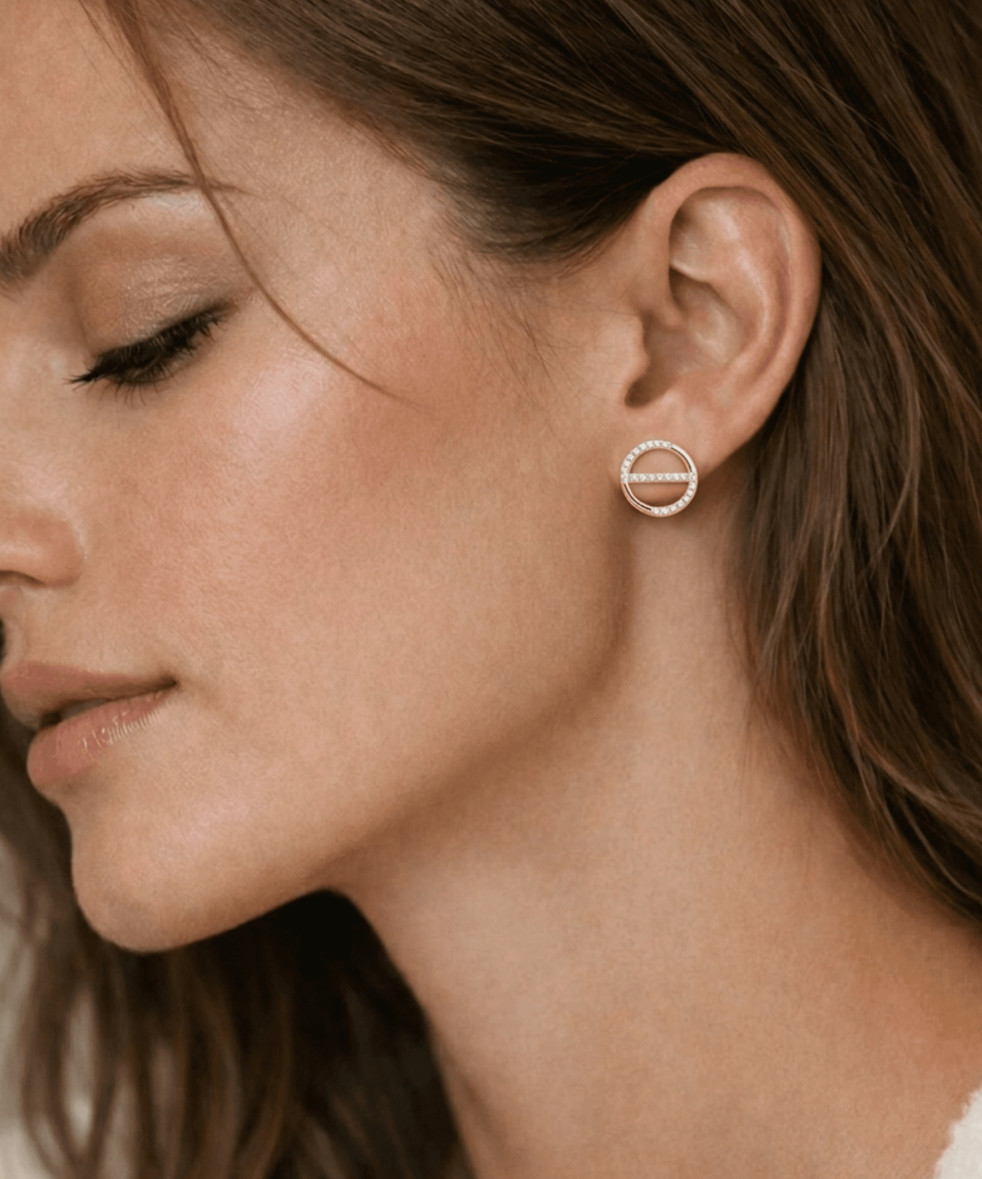 Circular Bar Stud Earrings thumbnail 2