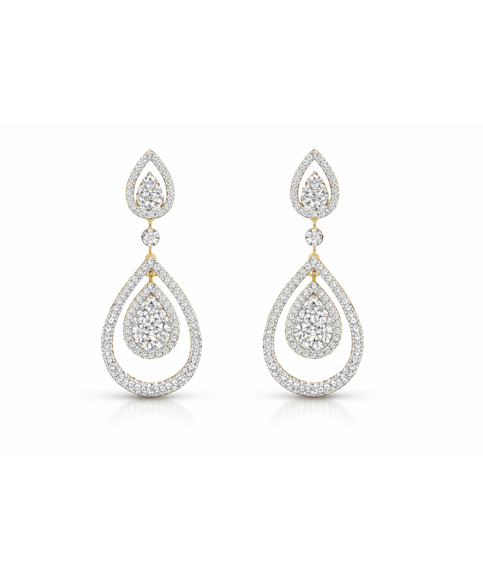 Double Teardrop Drop Earrings