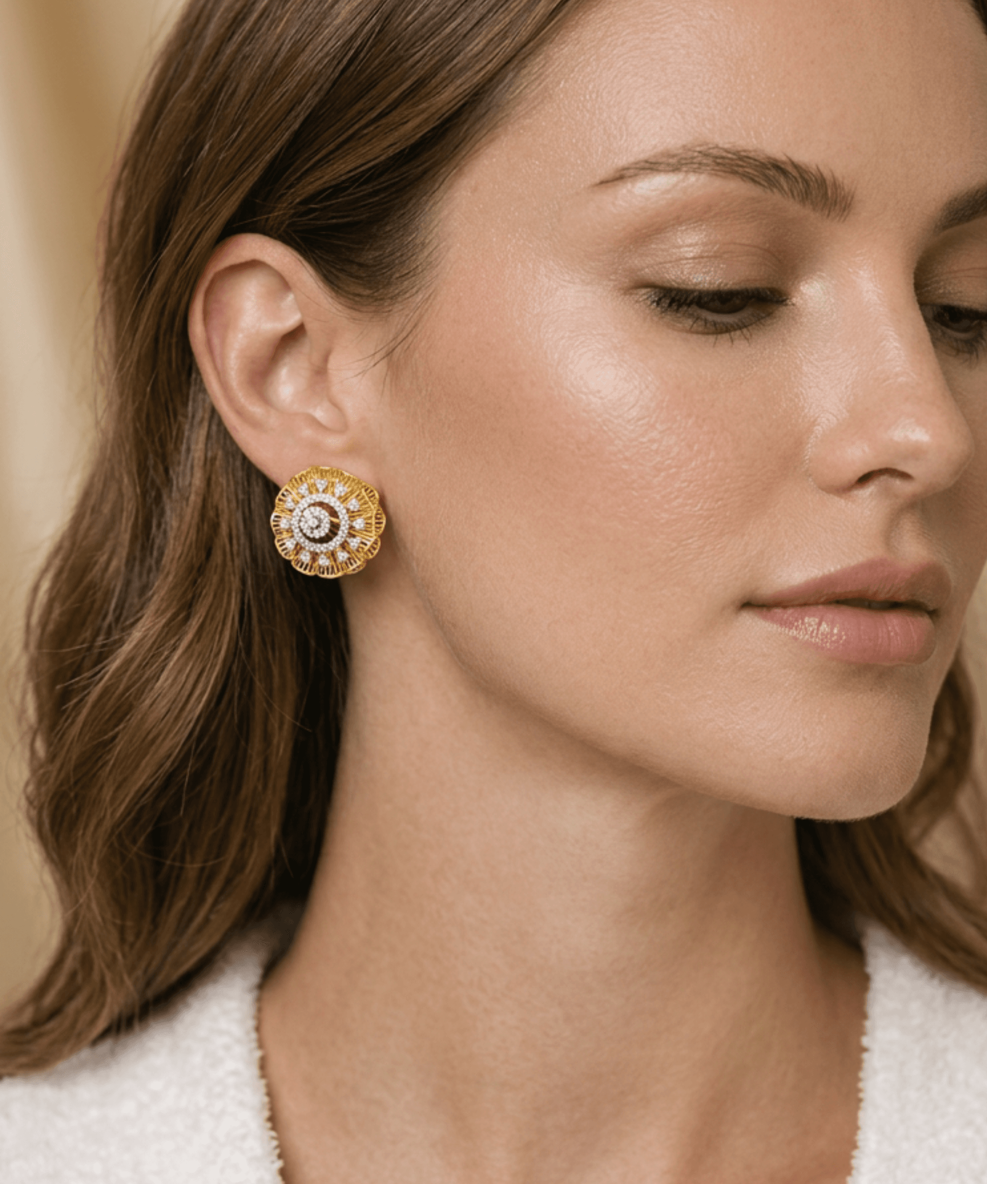 Floral Filigree Stud Earrings thumbnail 2