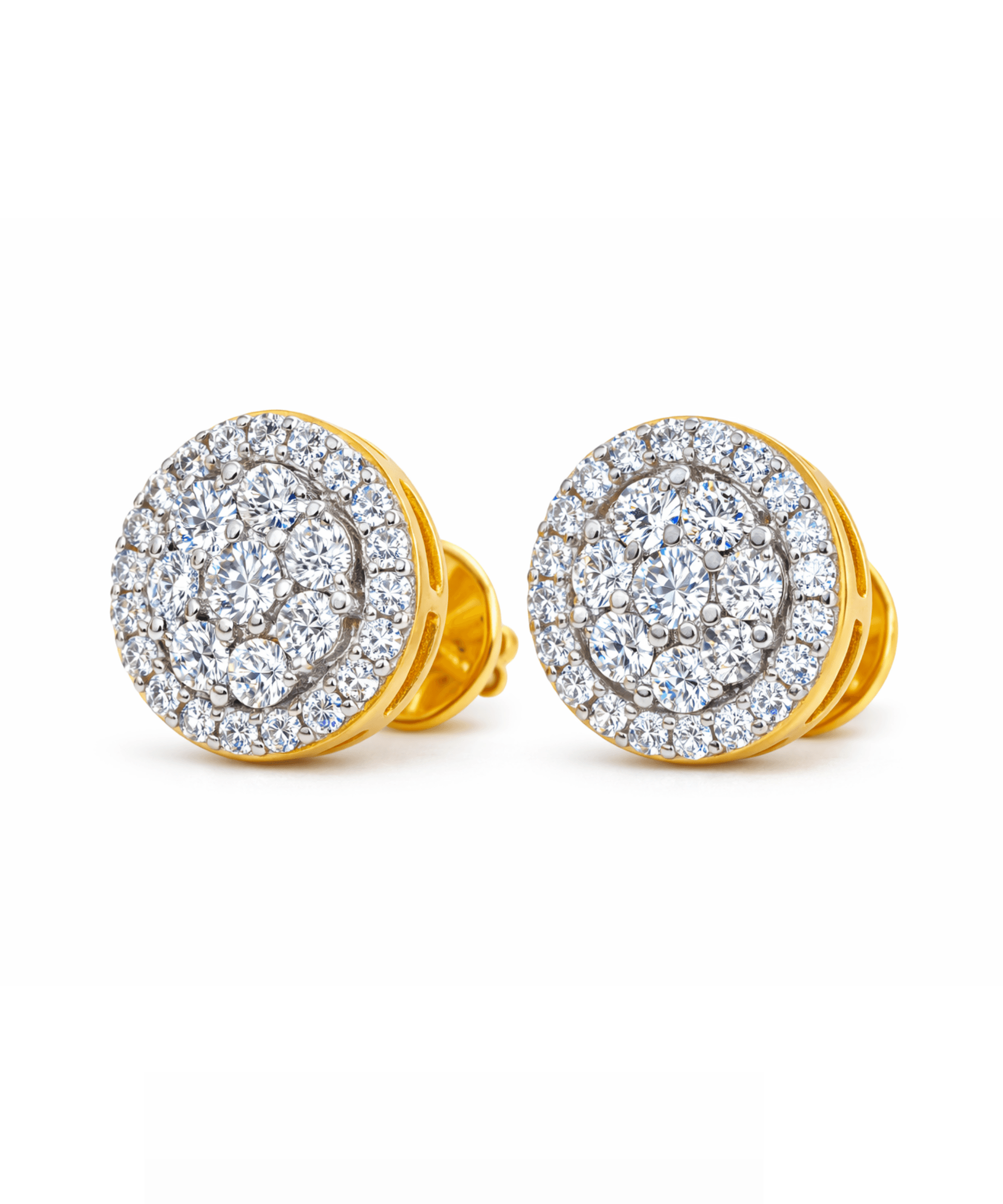 Round Pave Stud Earrings