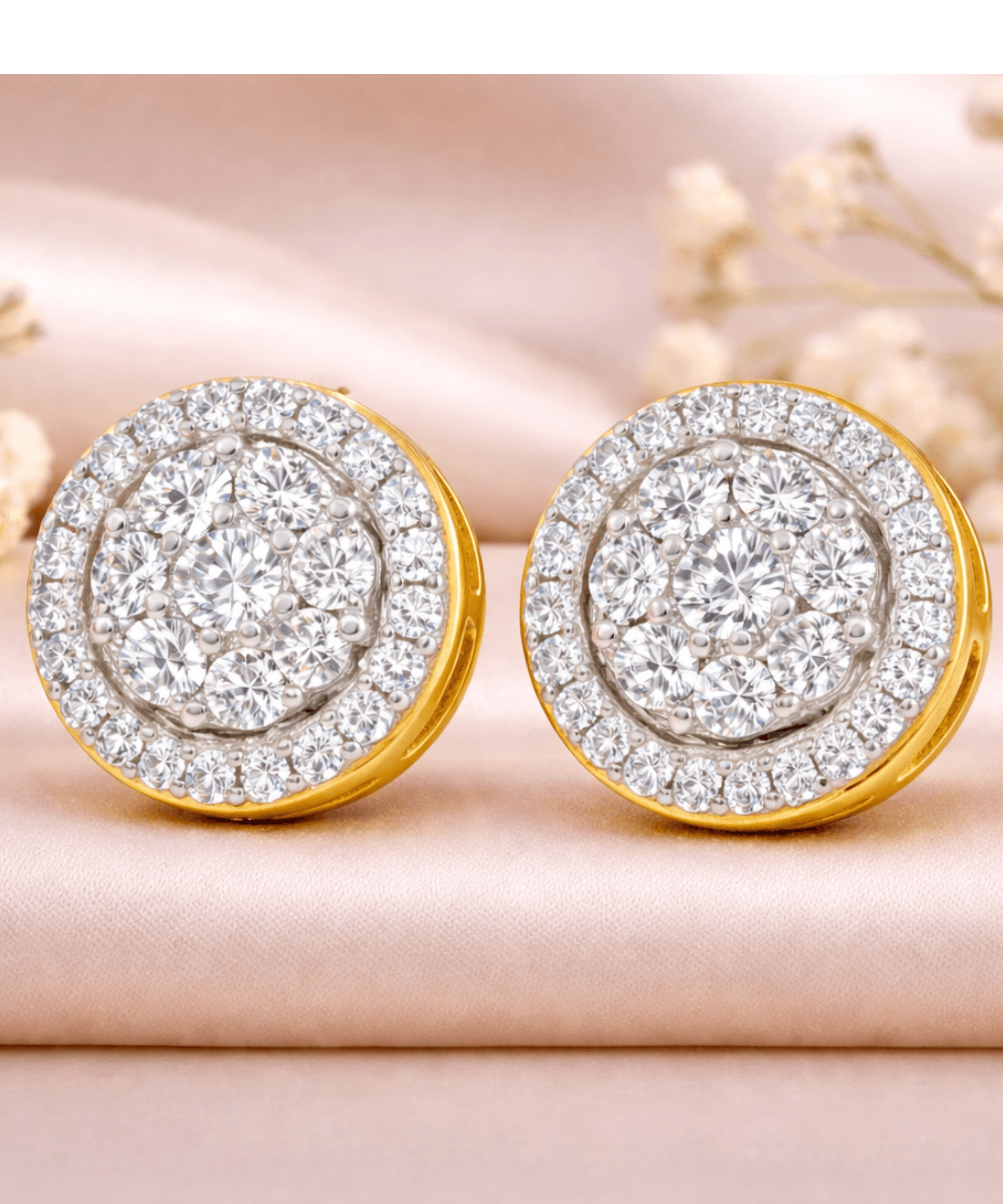 Round Pave Stud Earrings alternate view