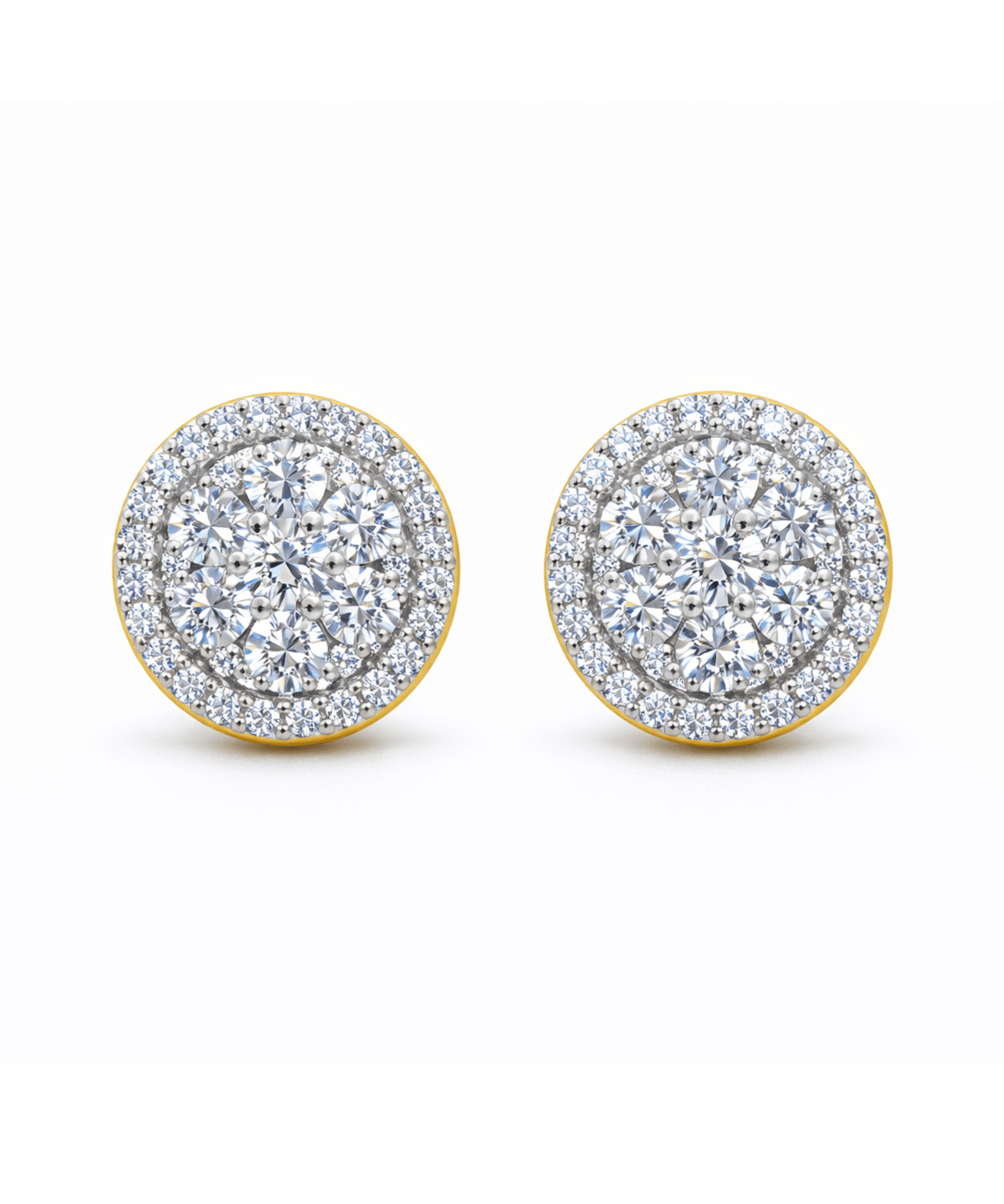 Round Pave Stud Earrings thumbnail 4