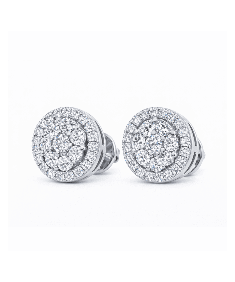 Round Pave Stud Earrings alternate view