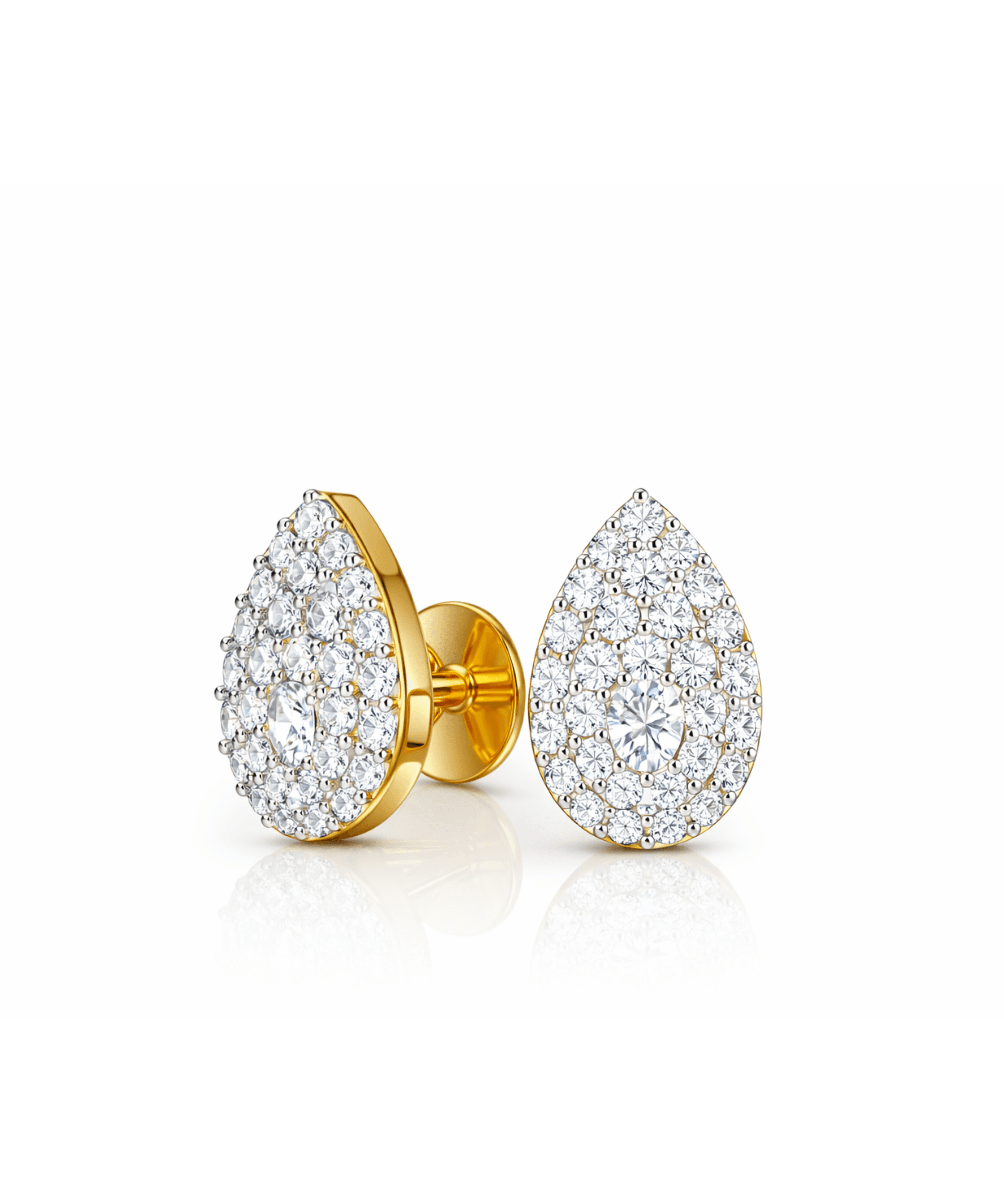 Teardrop Diamond Stud Earrings