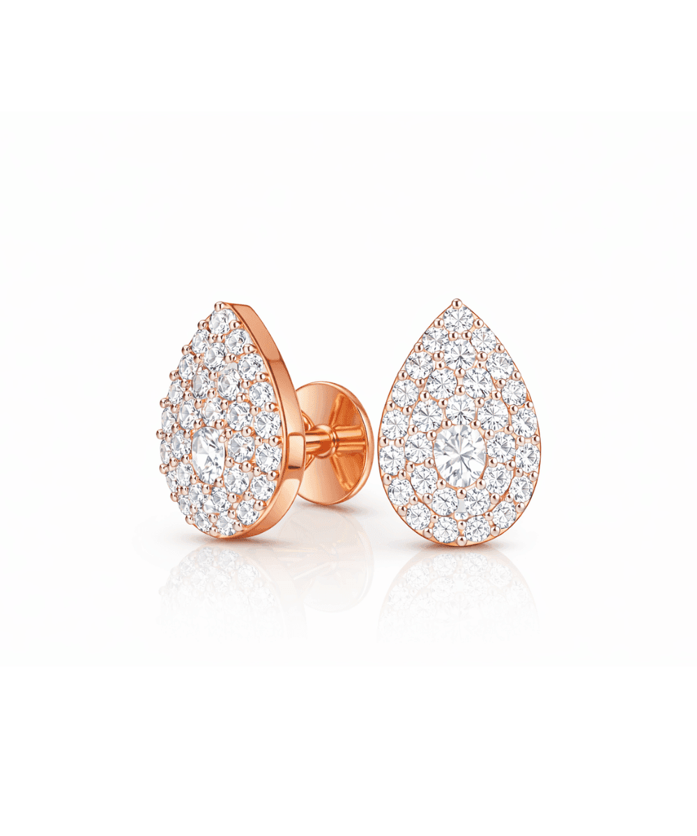 Teardrop Diamond Stud Earrings alternate view