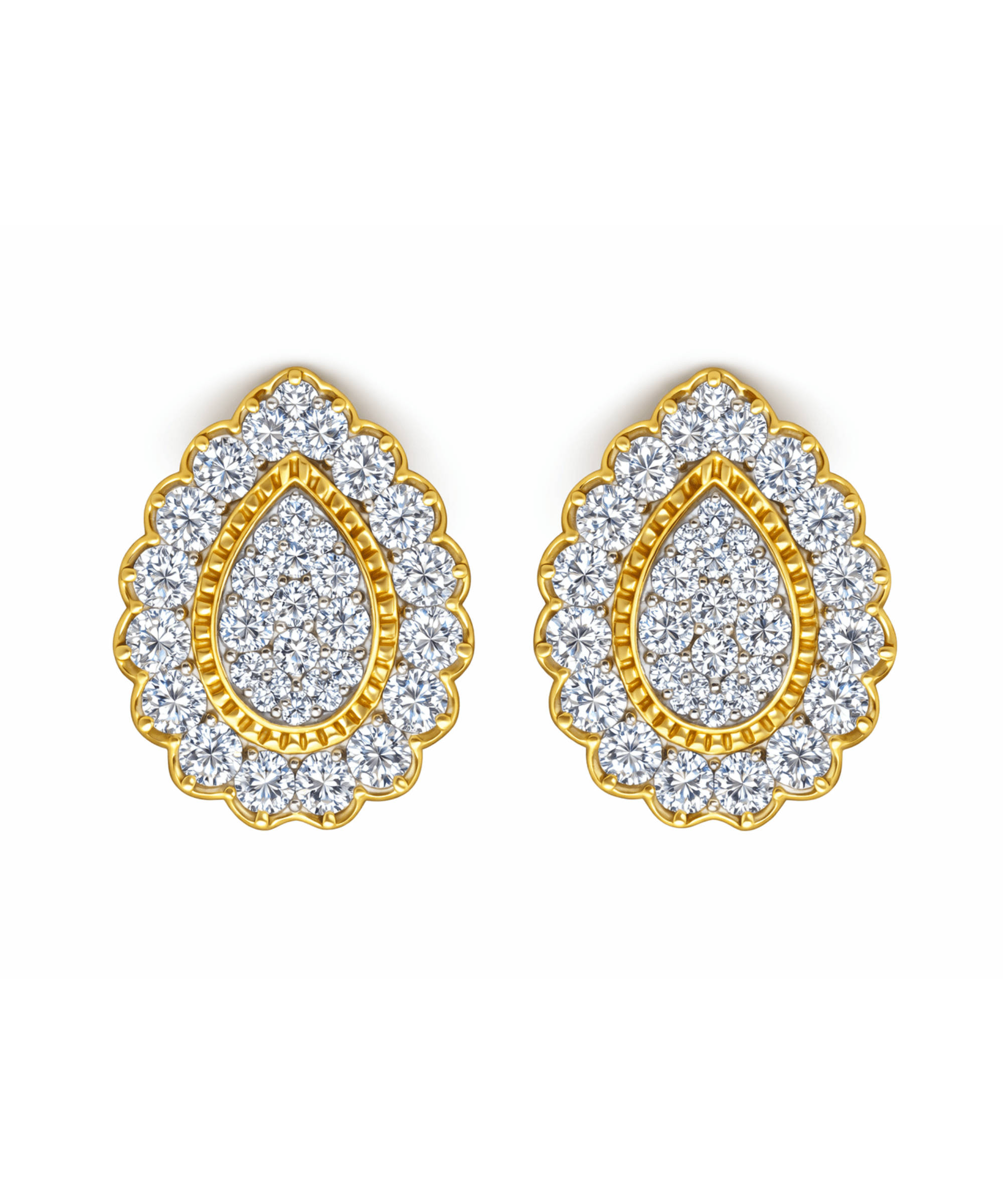 Teardrop Halo Stud Earrings thumbnail 4