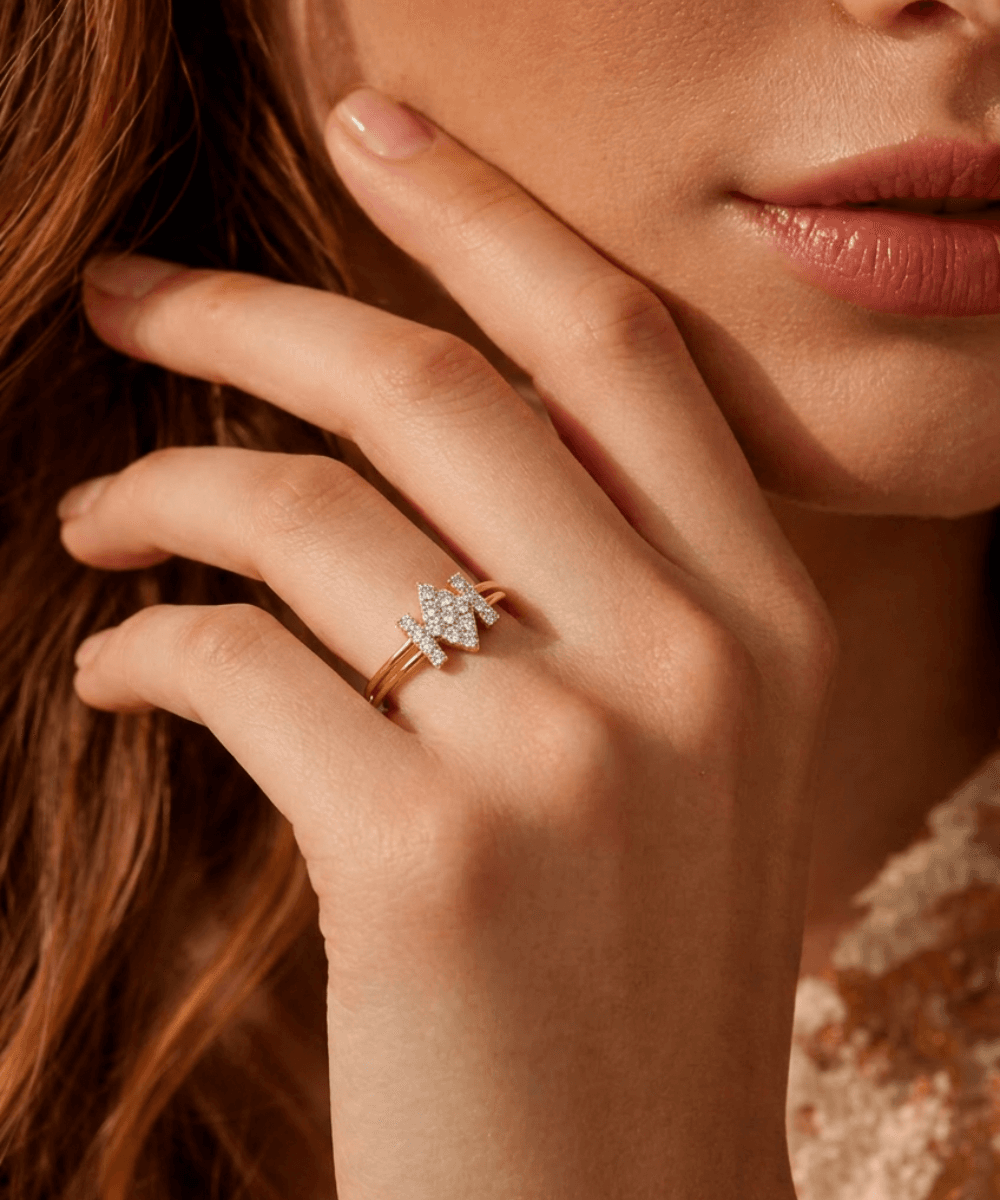 Golden Marquise Cluster Ring thumbnail 2