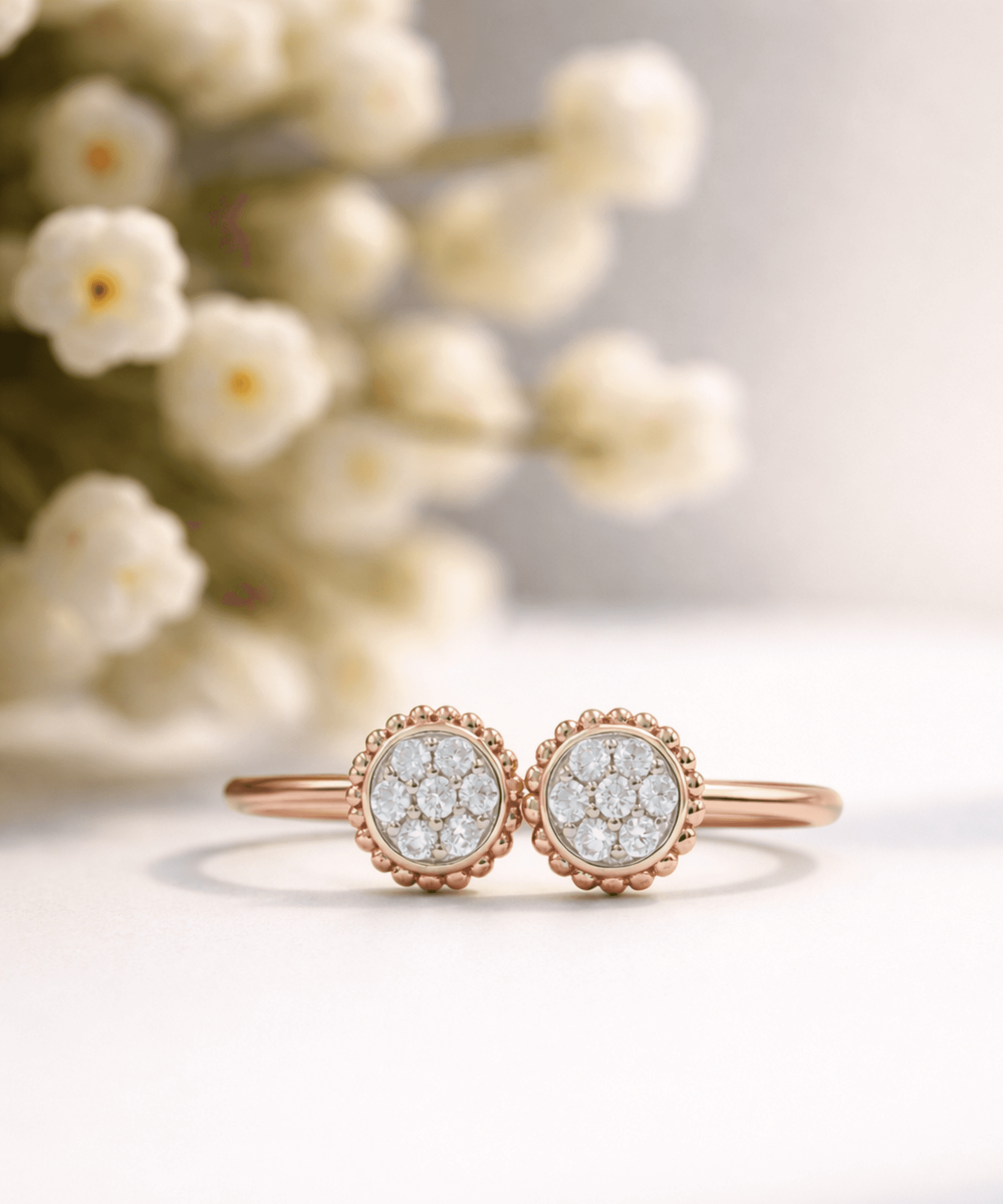 Rose Gold Twin Halo Ring thumbnail 3