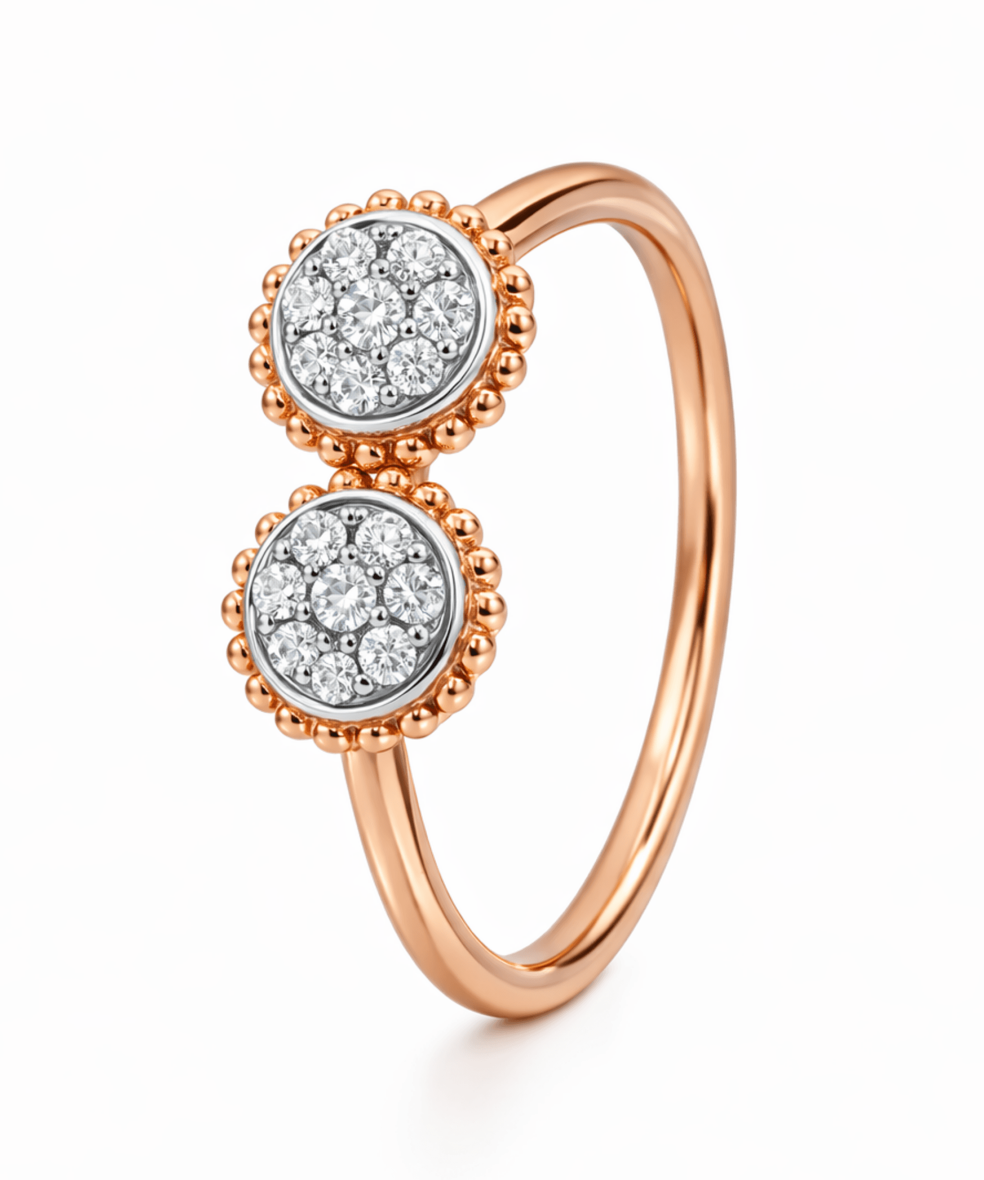 Rose Gold Twin Halo Ring thumbnail 4